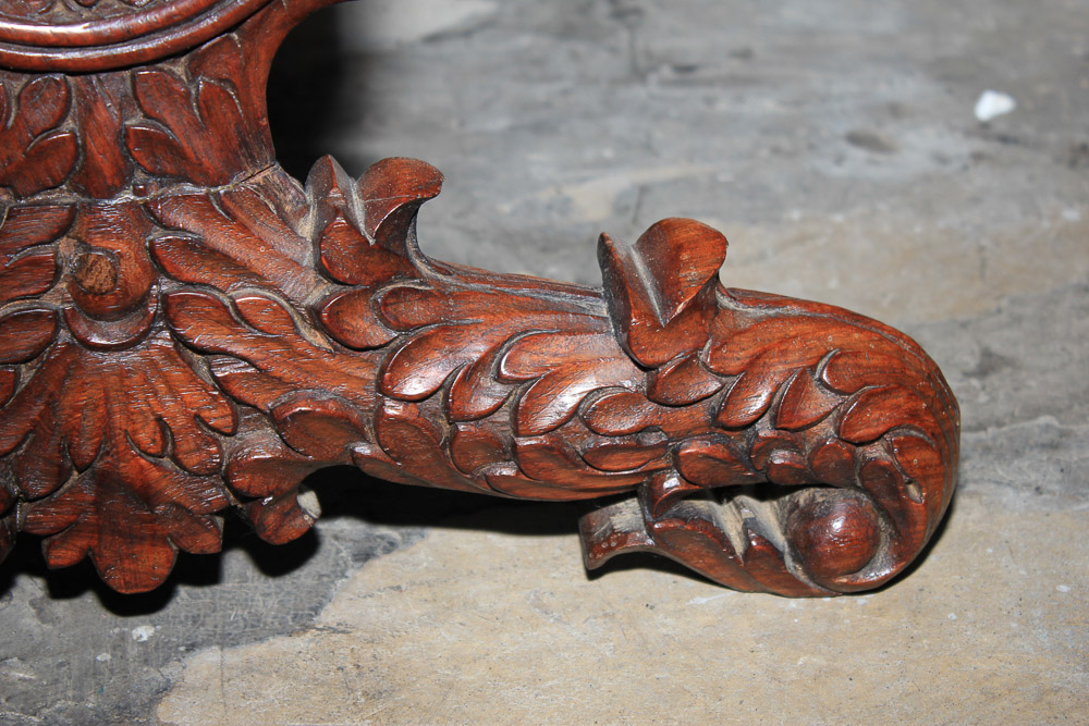 Carved Trestle Leg Table
