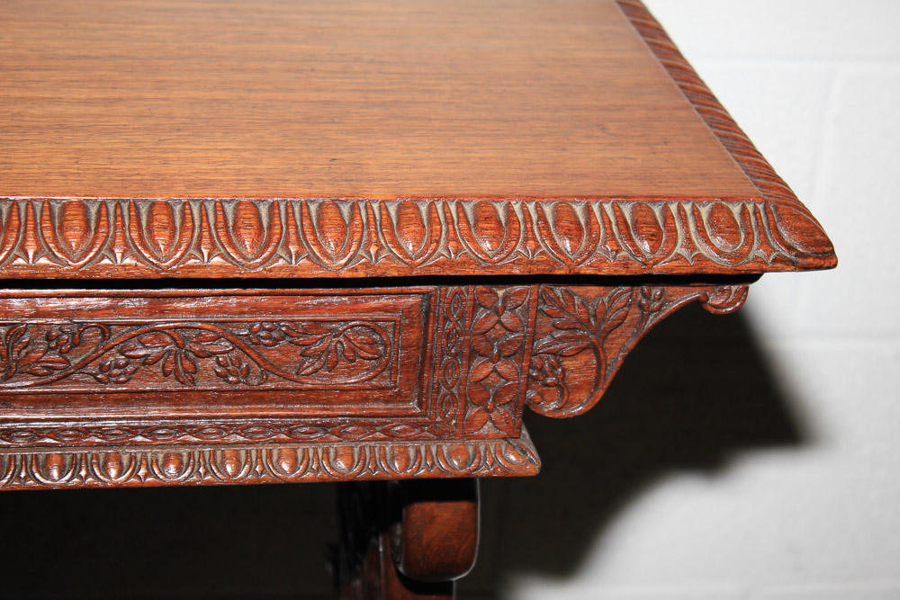 Carved Trestle Leg Table