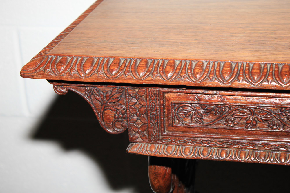 Carved Trestle Leg Table