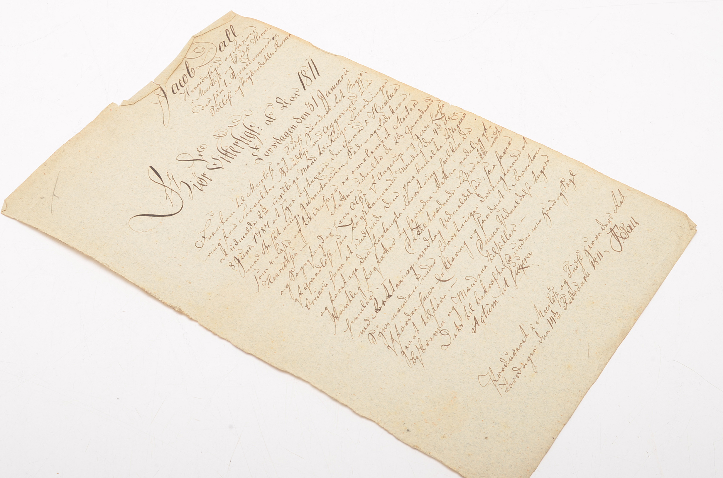 1811 Norwegian Hand-Written Letter