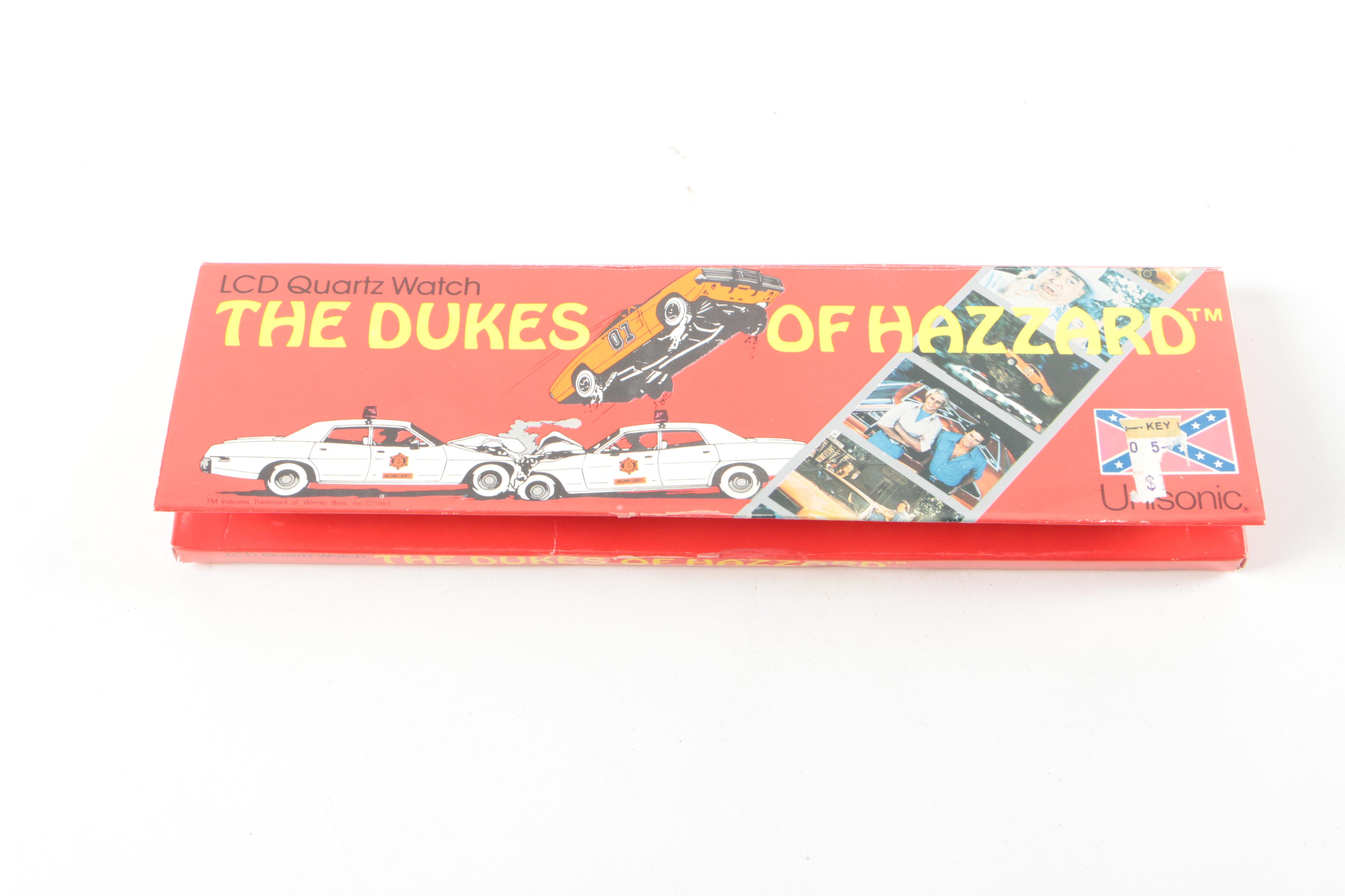 1970s Hulk, Spider-Man, and "Dukes of Hazzard" Action Figures with Watch