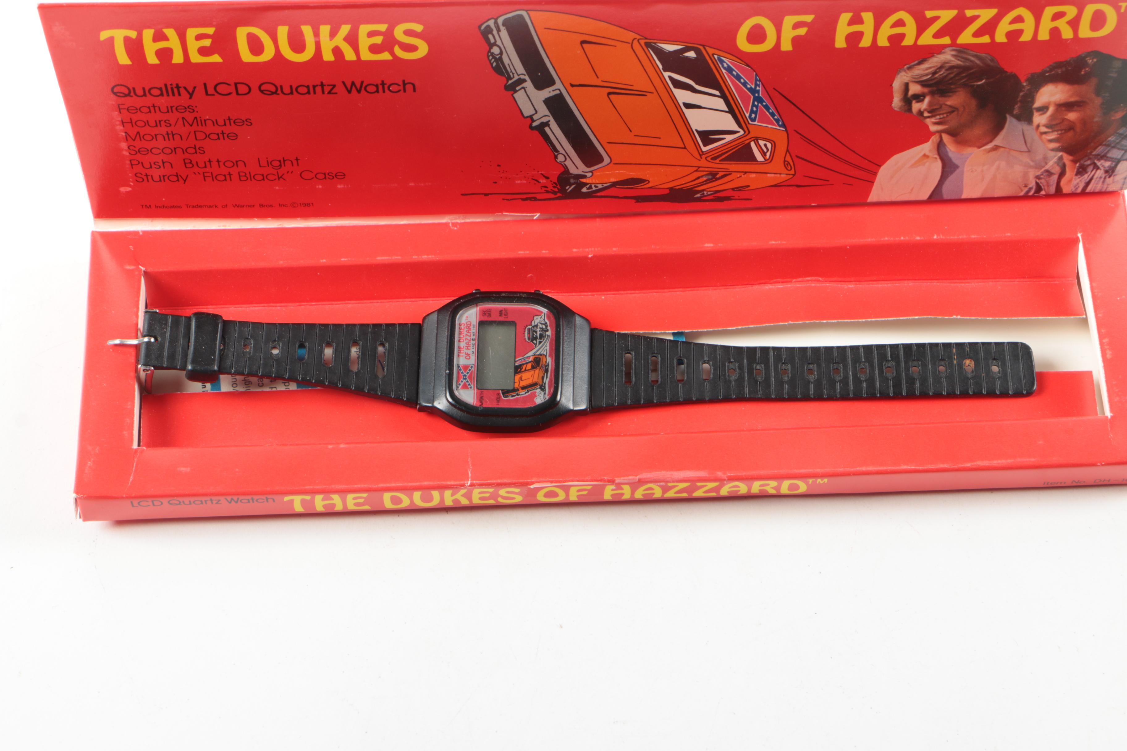 1970s Hulk, Spider-Man, and "Dukes of Hazzard" Action Figures with Watch