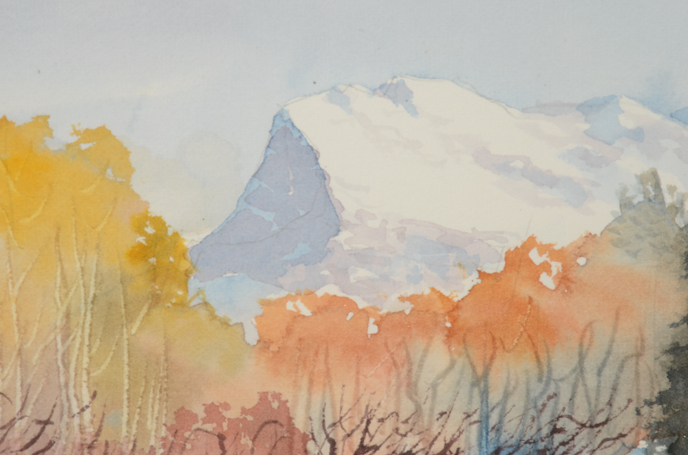 Elaine Fleming Original Watercolor Painting of Mountain Landscape