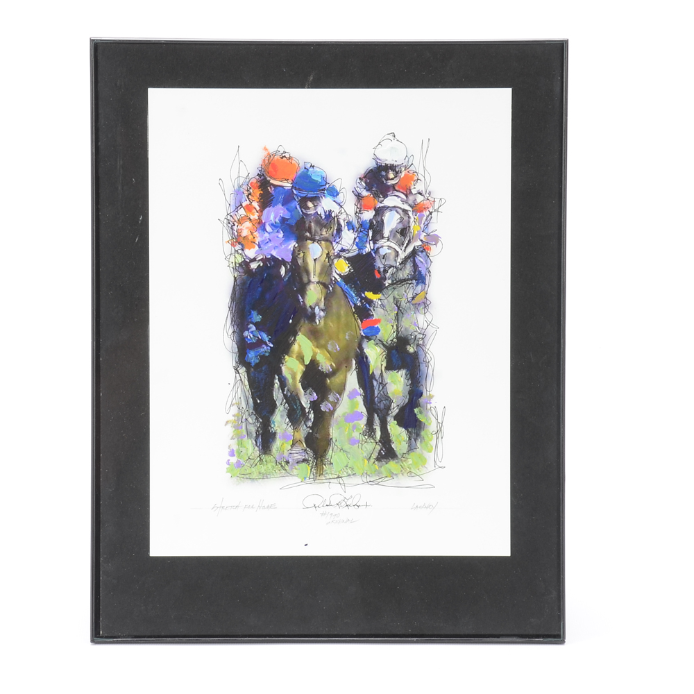 Robert Lackney Embellished Giclee Print "The Stretch for Home"