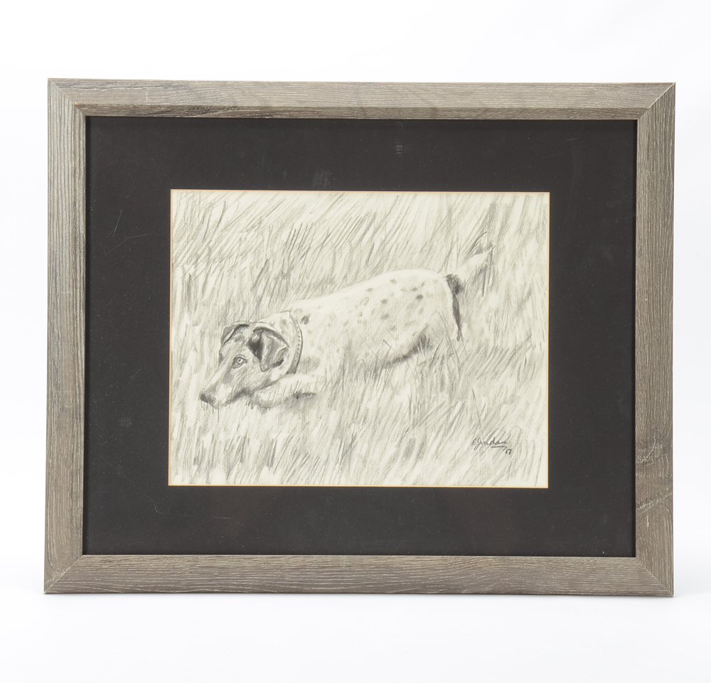 Elliott Jordan Graphite Drawing of a Jack Russell Terrier