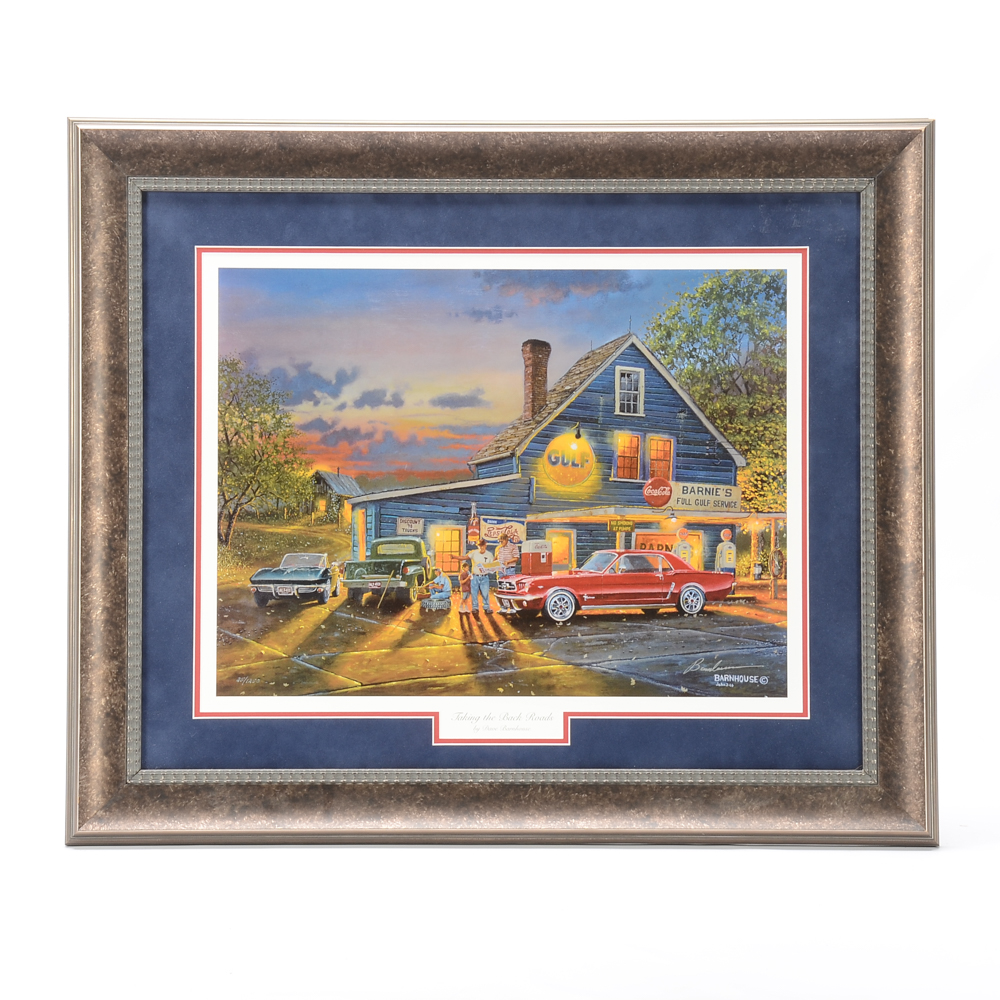 Dave Barnhouse Limited Edition Offset Lithograph "Taking the Back Roads"