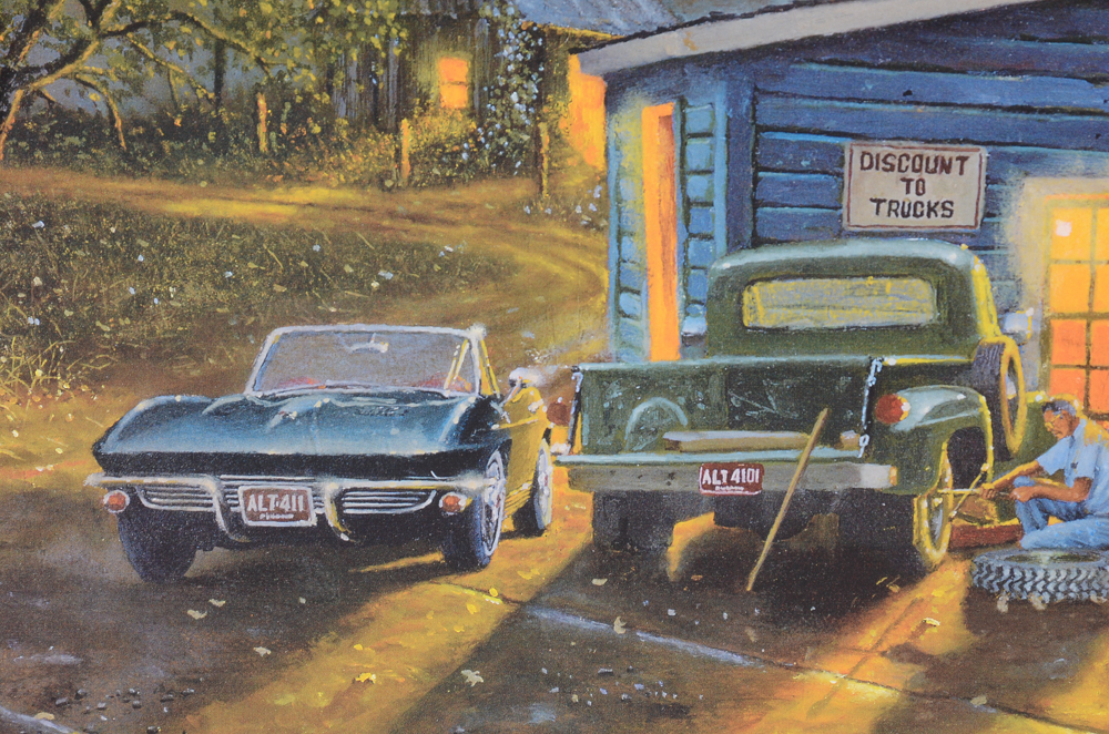 Dave Barnhouse Limited Edition Offset Lithograph "Taking the Back Roads"