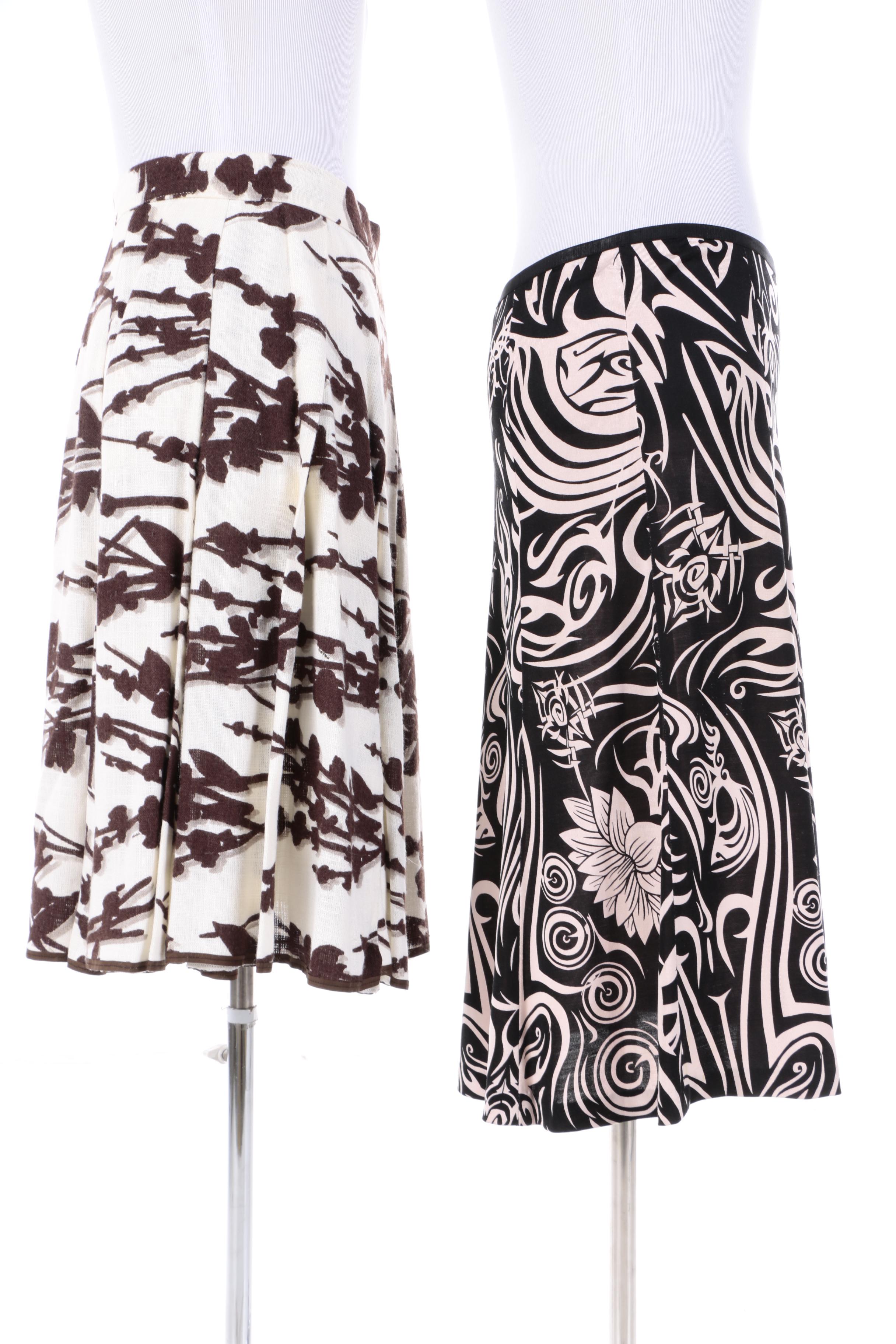 Prada and Diane von Furstenburg Printed Skirts