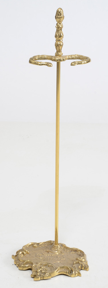 Ornate Brass Fireplace Tools with Stand