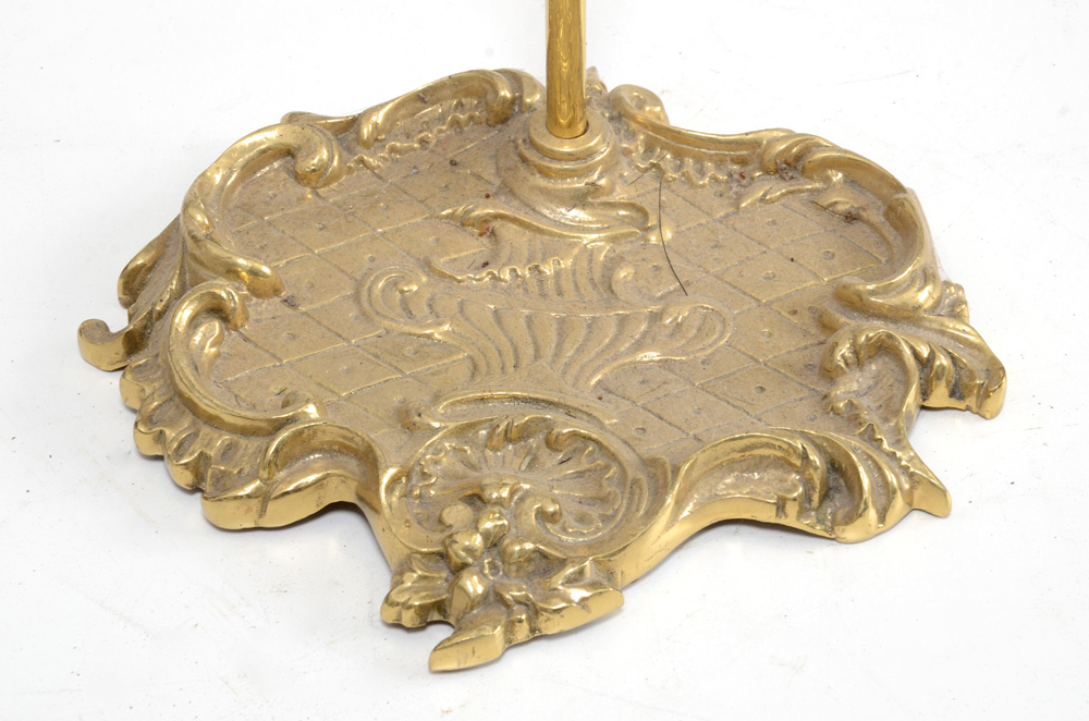 Ornate Brass Fireplace Tools with Stand