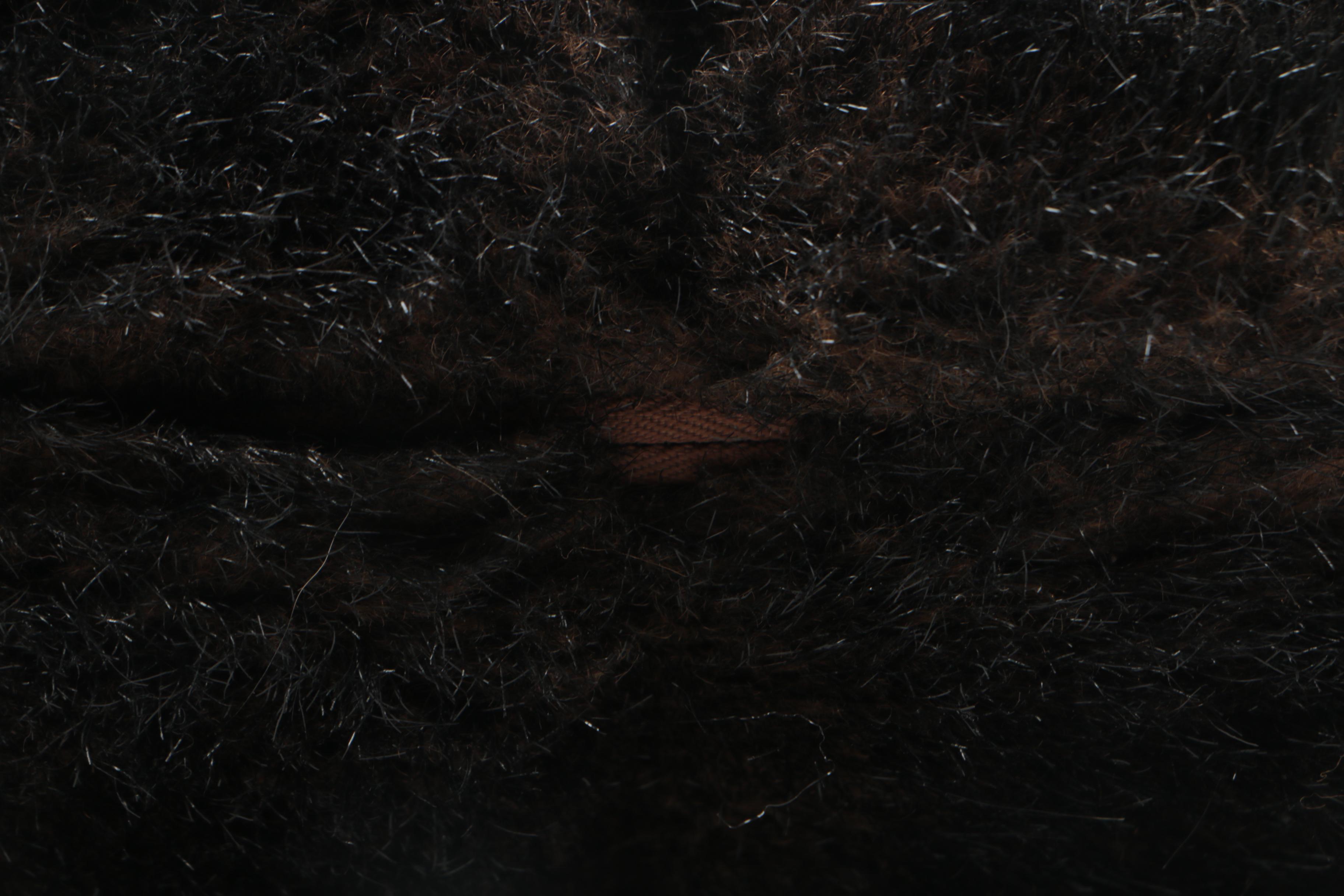 Pairing of Black Faux Fur Pillows