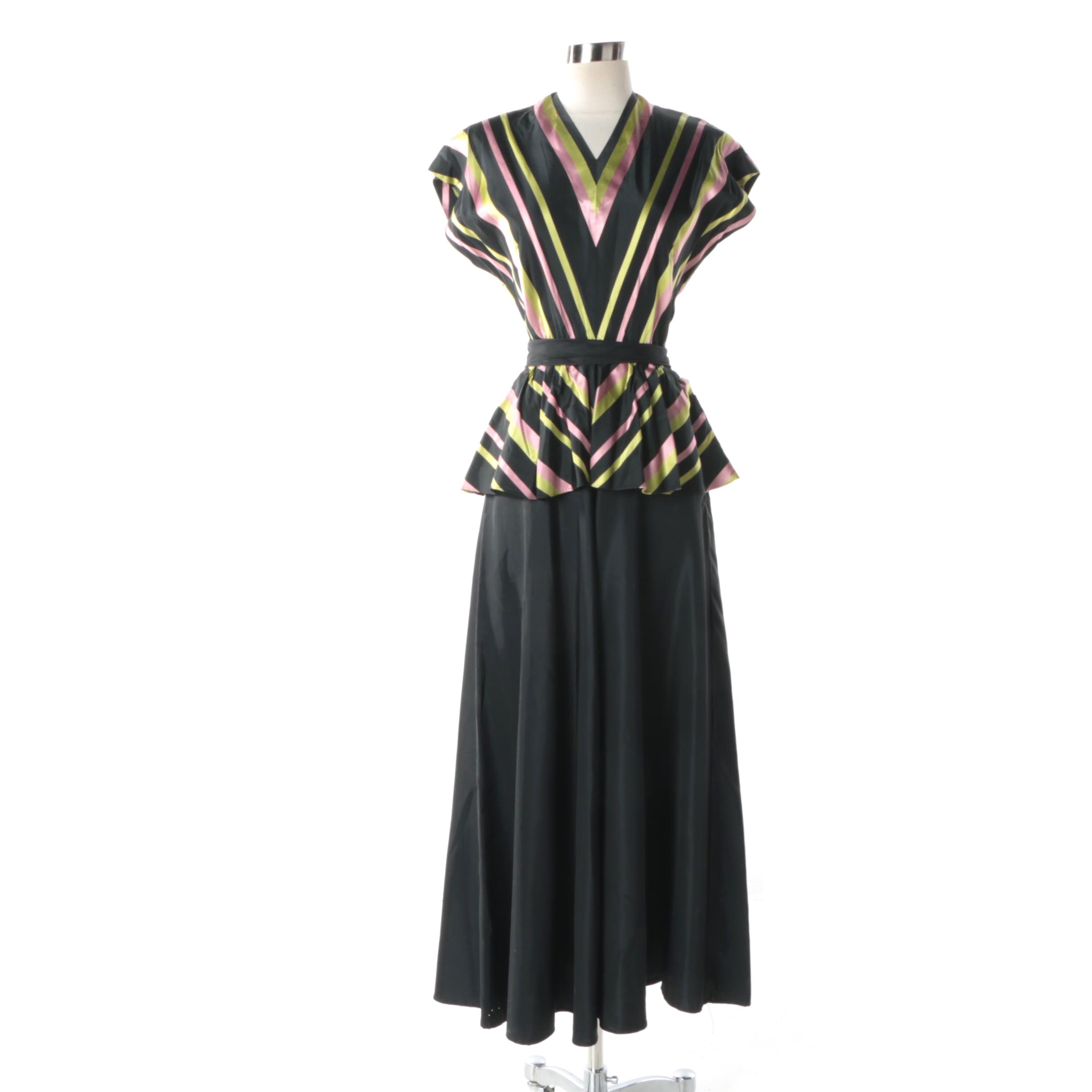 Circa 1940s Vintage DuBarry Evening Dress