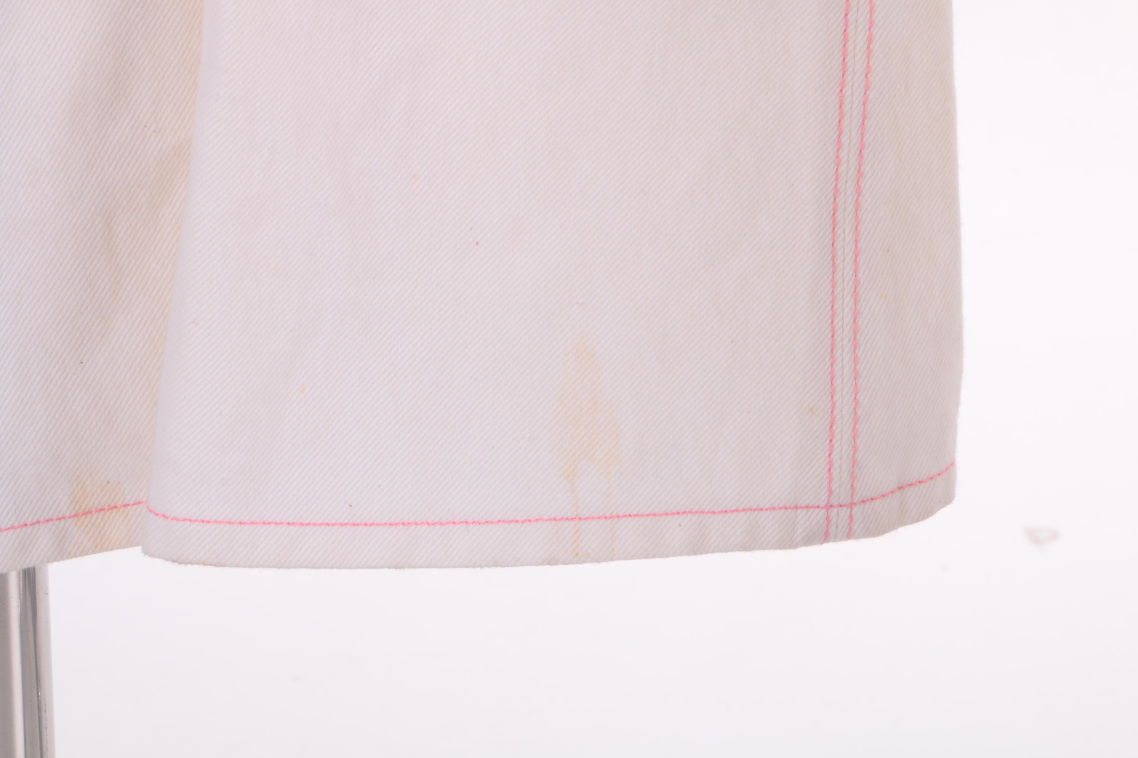 Chanel White Denim Skirt and Miu Miu White Denim Capris with Detachable Cuffs