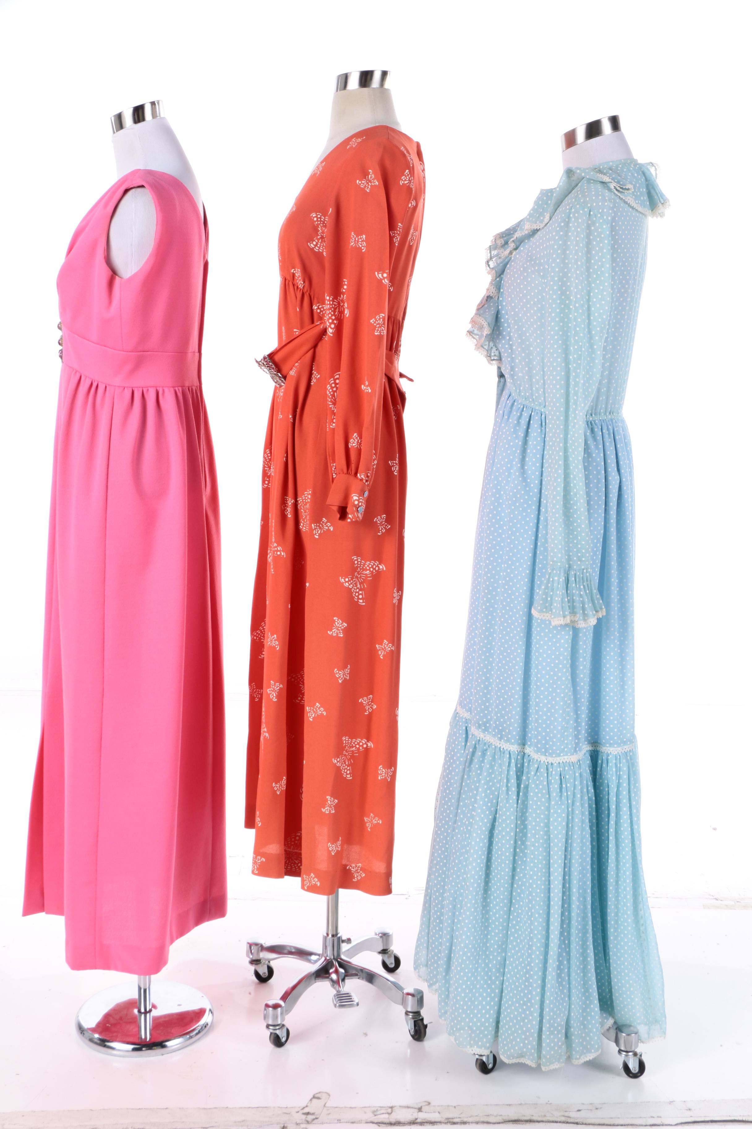 Women's 1970s Vintage Maxi Dresses Including Victor Costa
