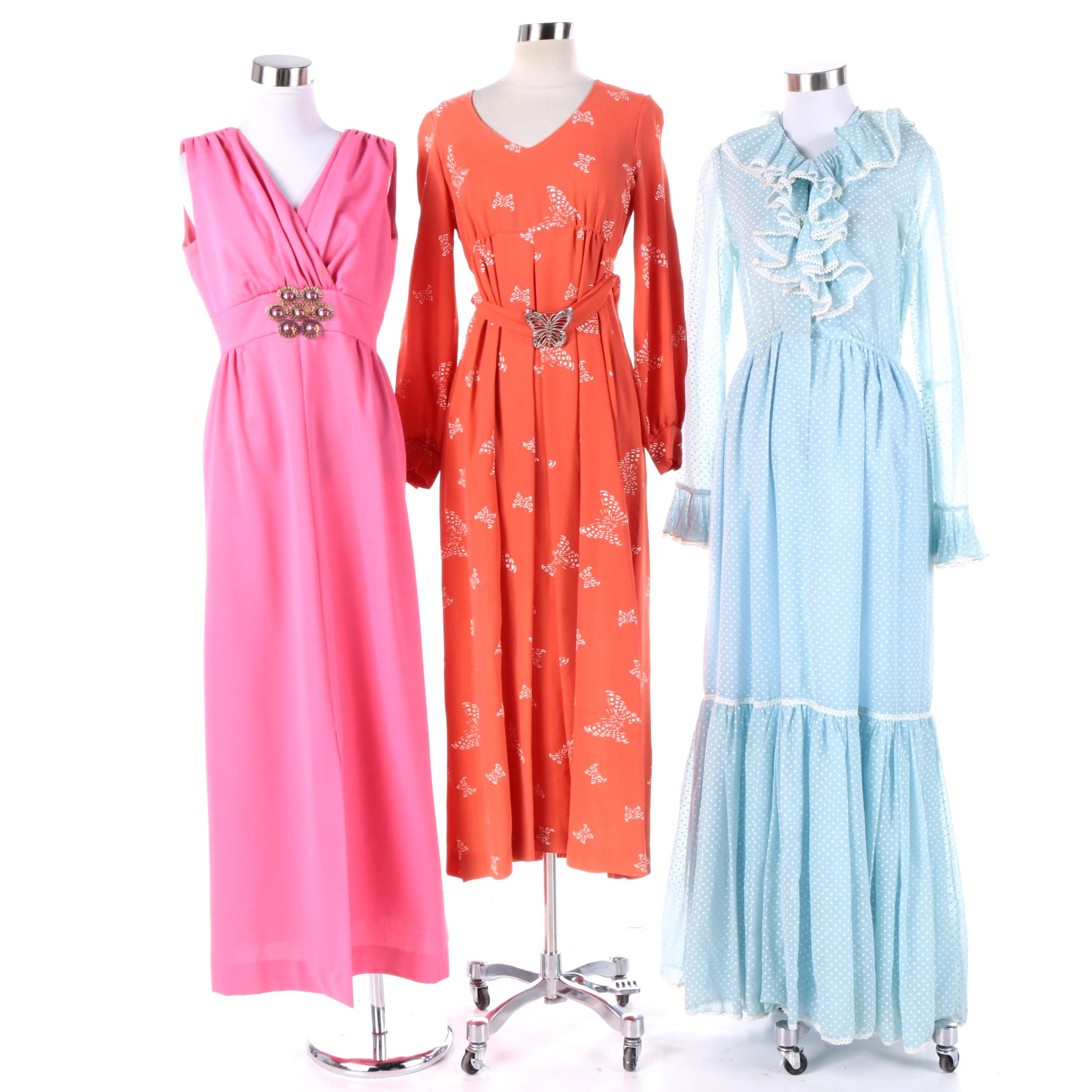 Women's 1970s Vintage Maxi Dresses Including Victor Costa