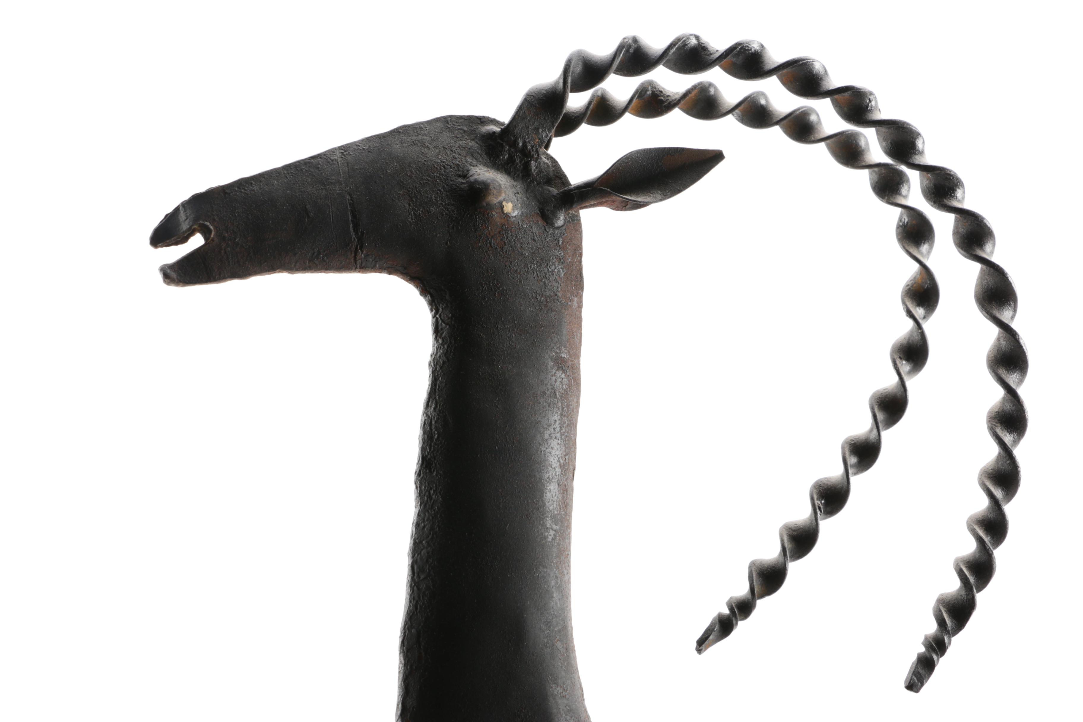 Rustic Metal Antelope Figurine