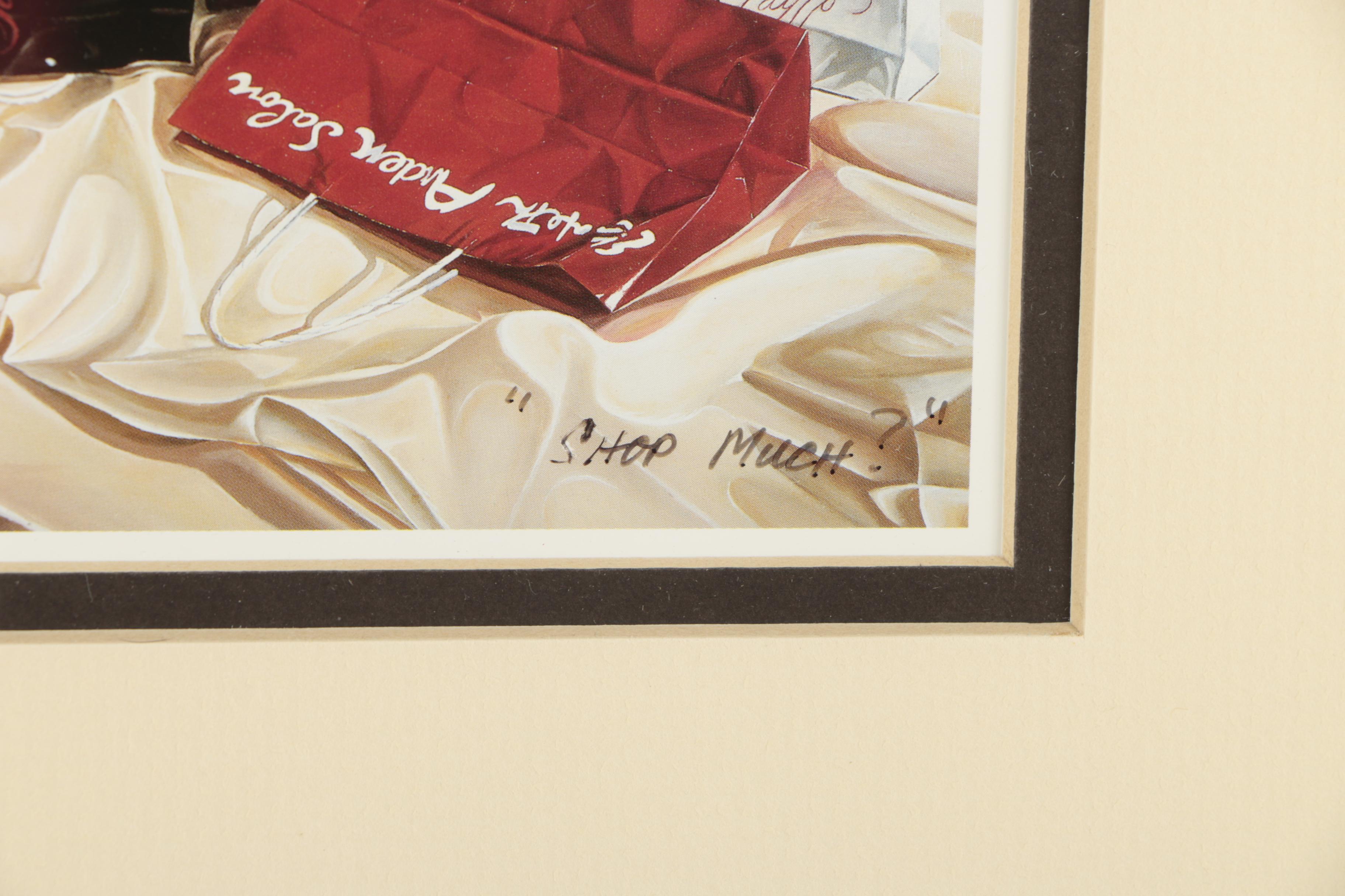 Thomas R. Dawkins Offset Lithograph "Shop Much?"