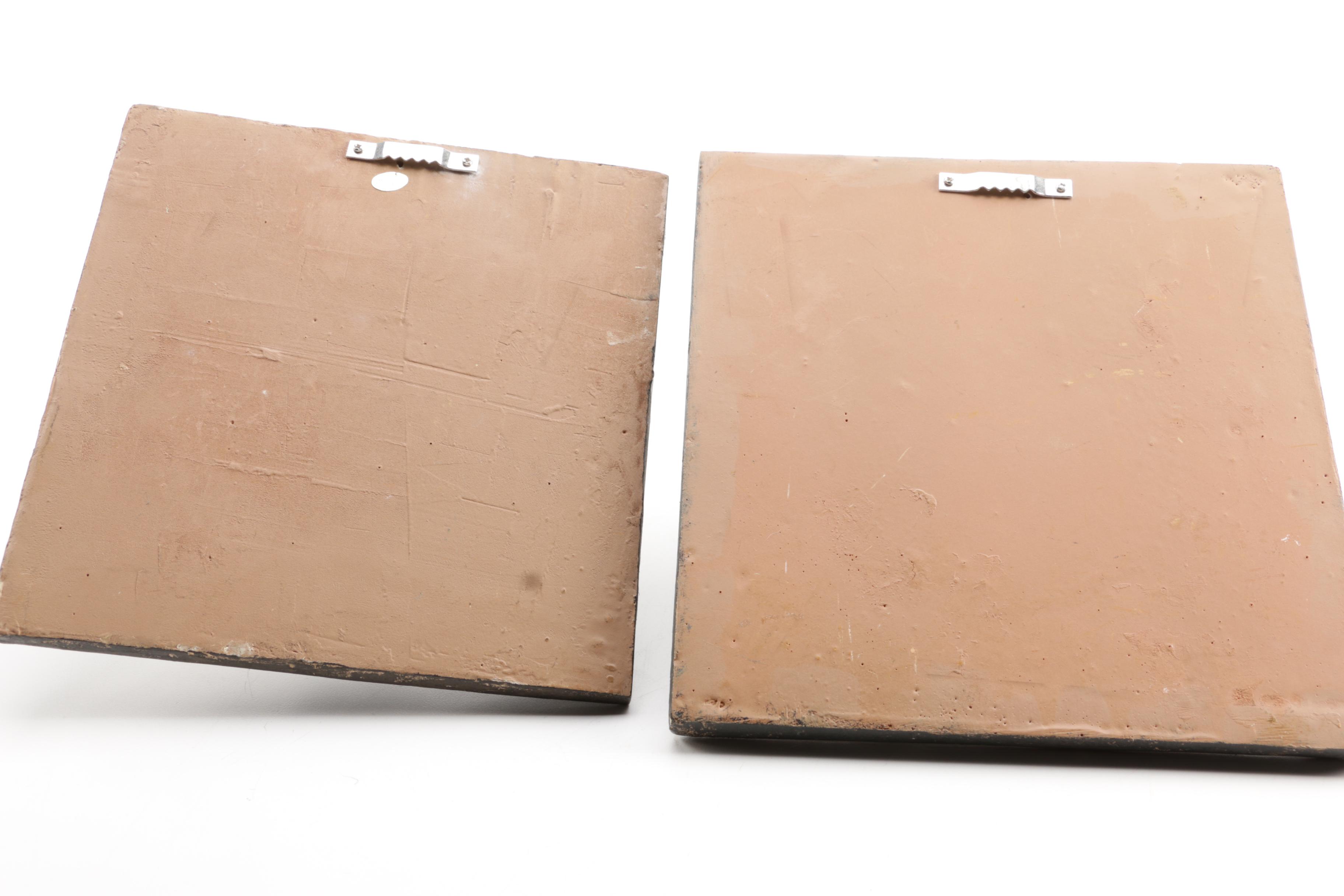 Embossed Plaques, Frame, and Vase