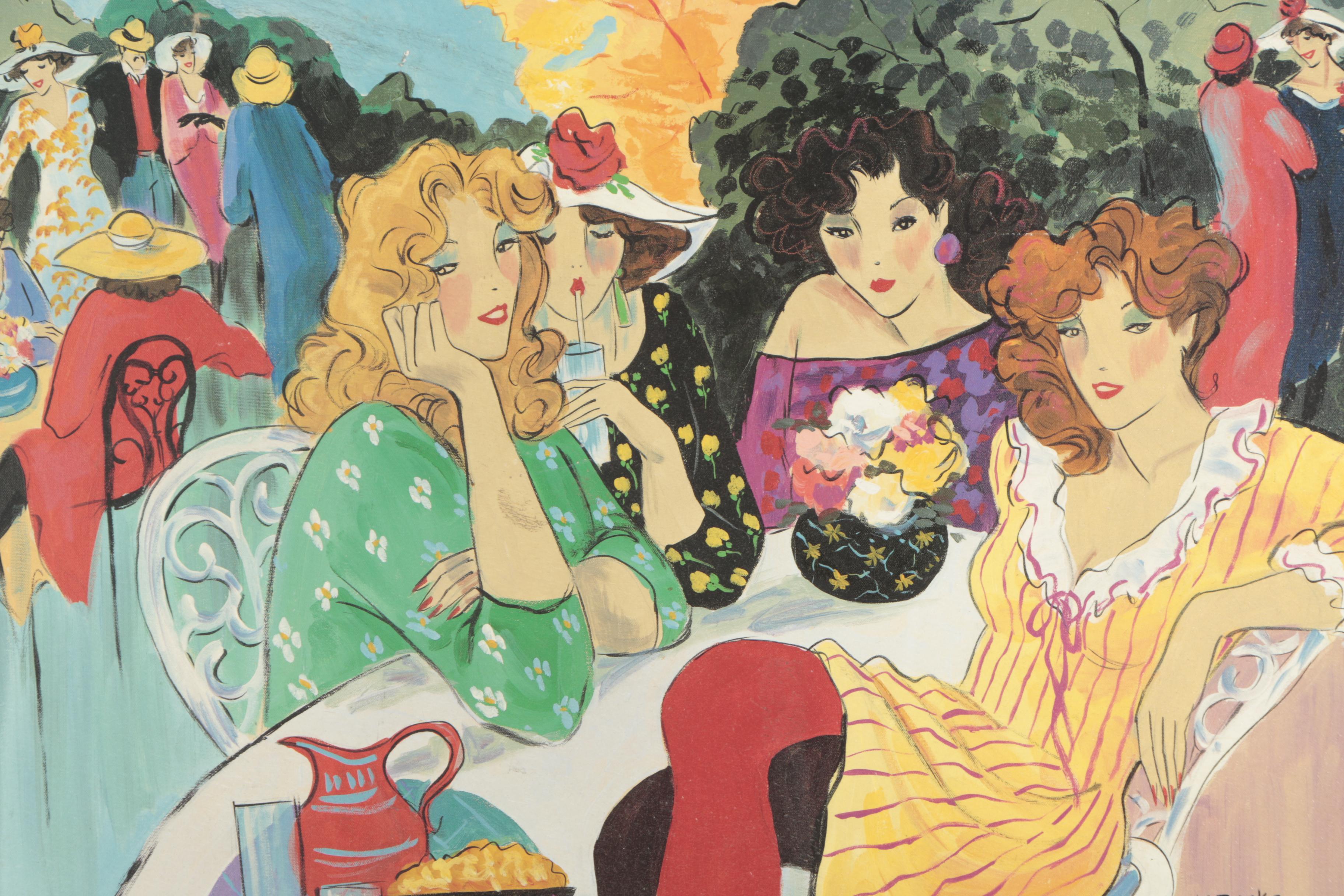 Offset Lithograph After Marcia Banks "On the Terrace"