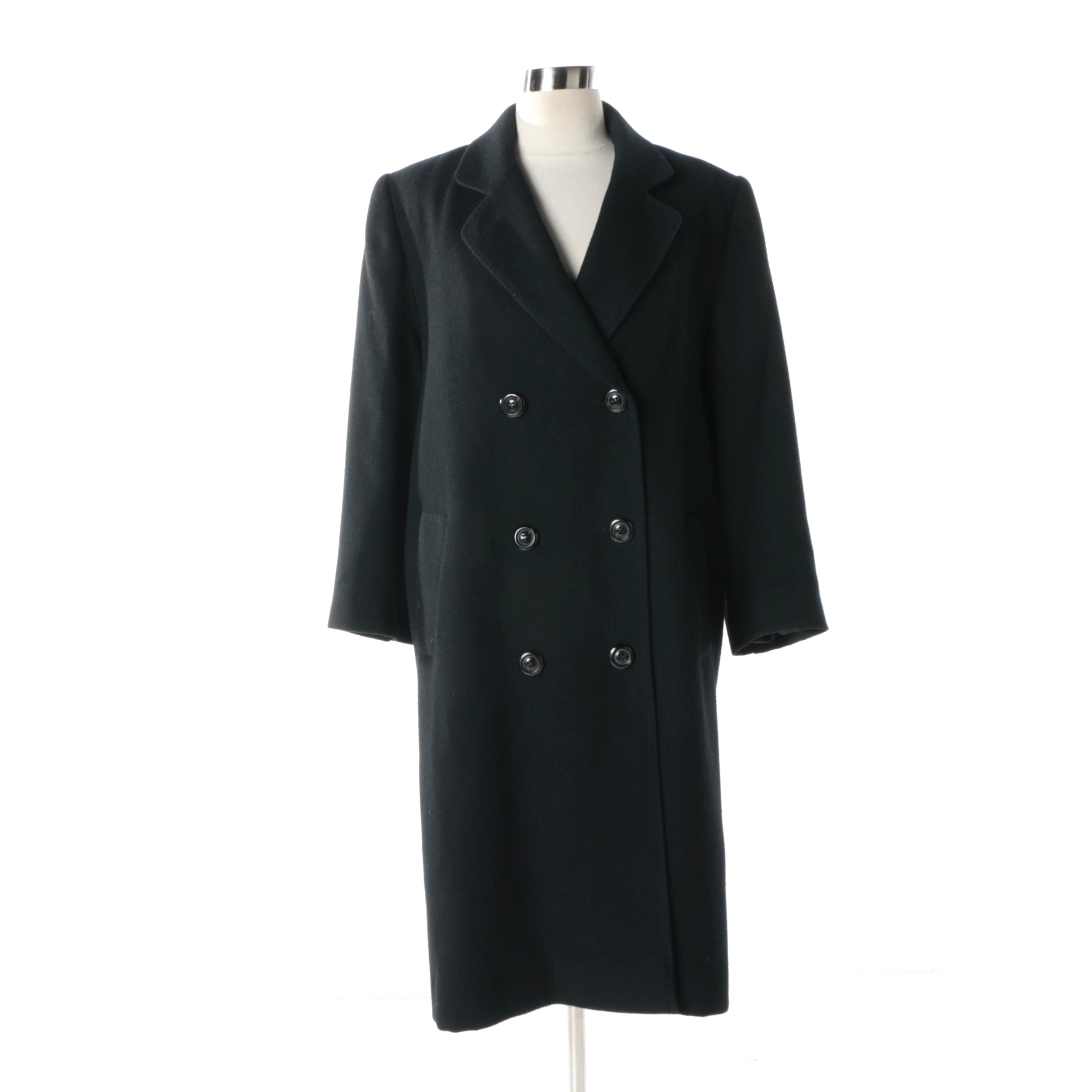 Vintage Fleurette Black Dyed Camel Hair Coat