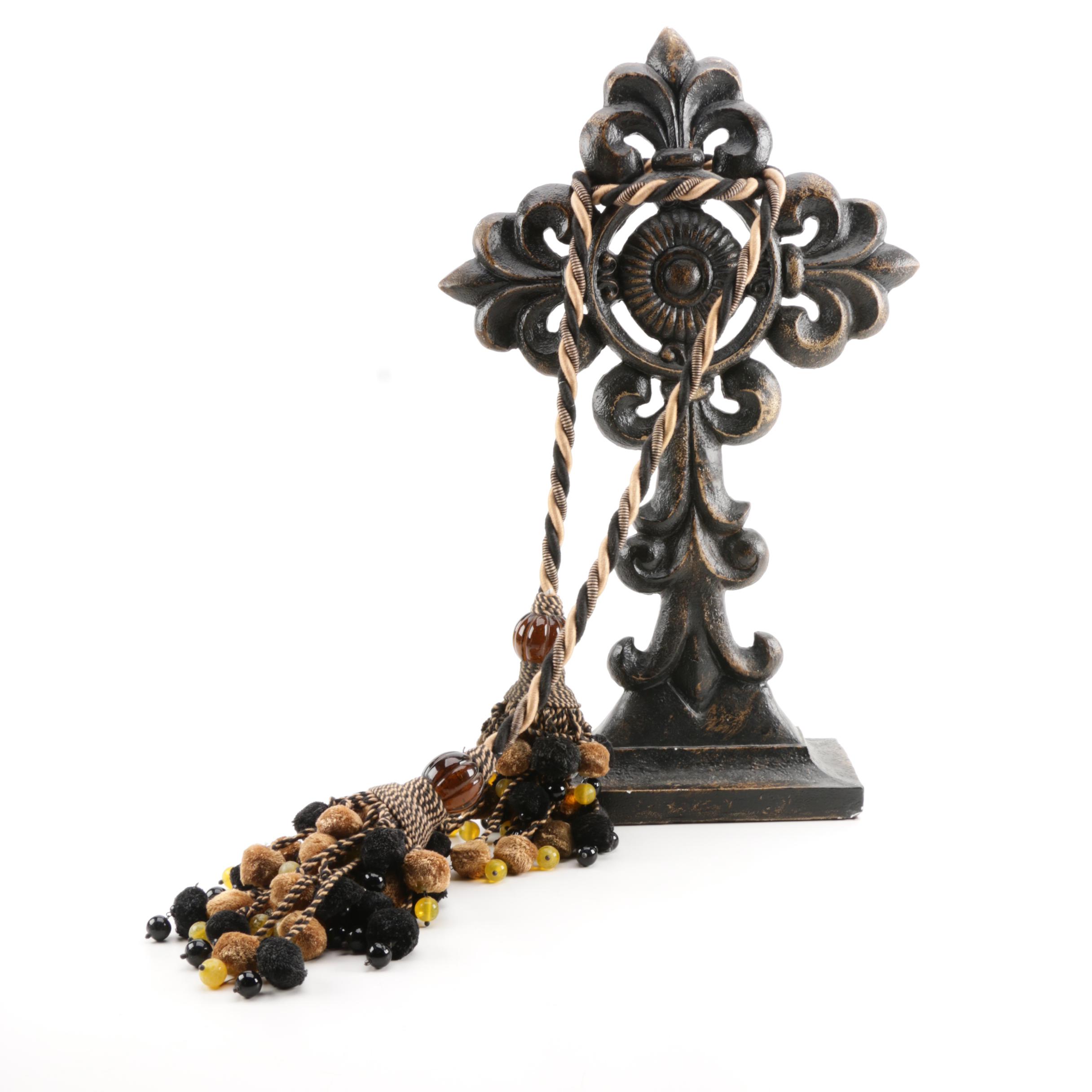 Metal Cross Figure with Tassels