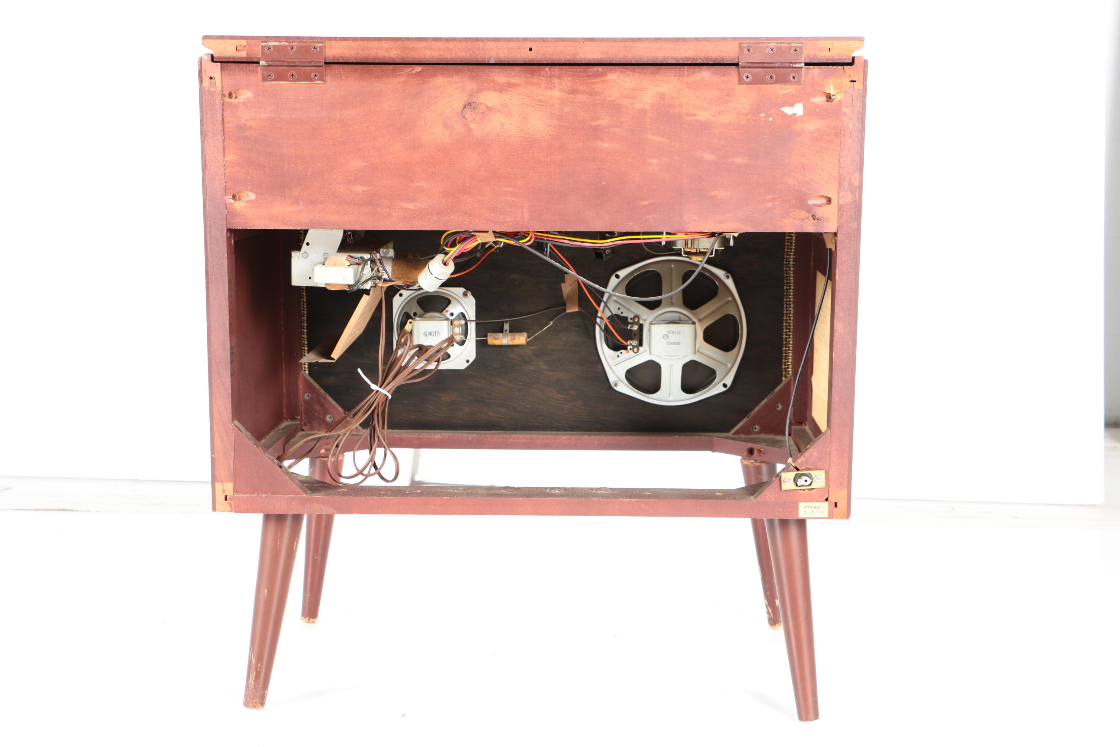 Sylvania Mid Century Stereo Turntable Console