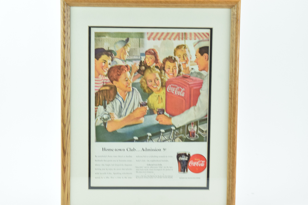 Circa 1950s Coca-Cola Magazine Advertisement "Home-town Club... Admission 5¢"