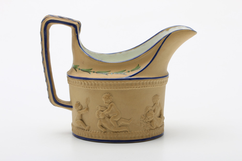 Antique Turner Sauce Boat and Vintage Wedgwood Crimson Jasperware Box