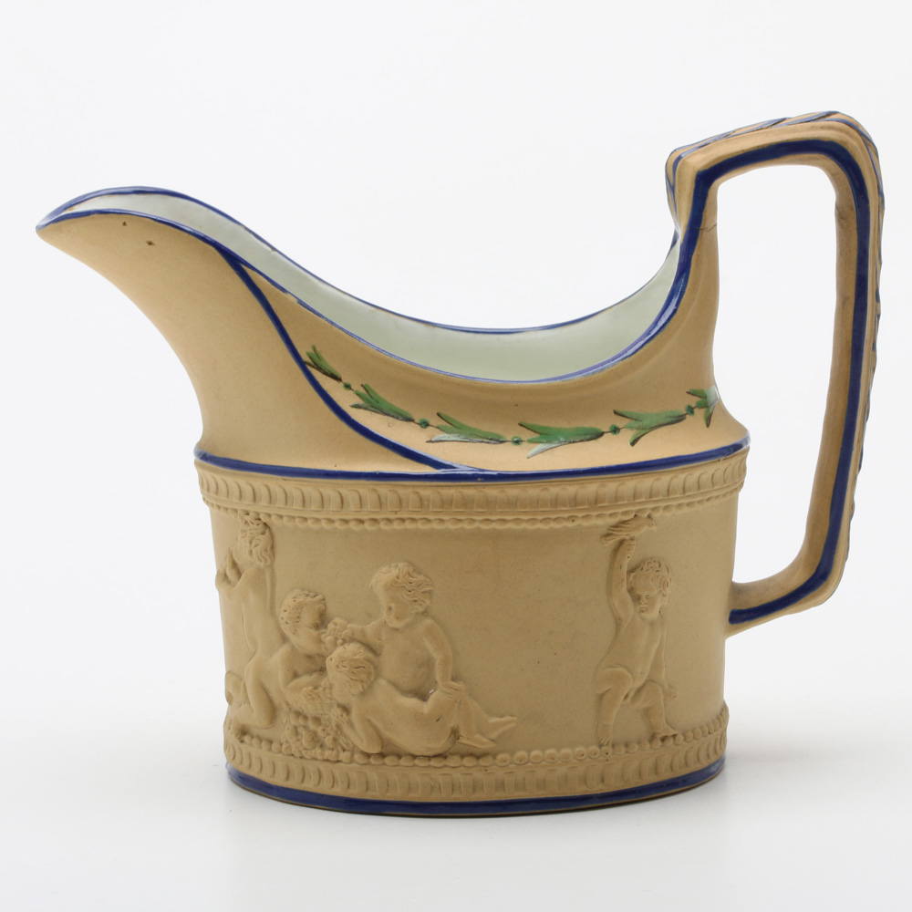 Antique Turner Sauce Boat and Vintage Wedgwood Crimson Jasperware Box