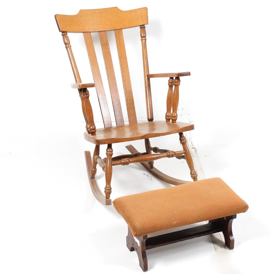 Vintage Rocking Chair and Stool