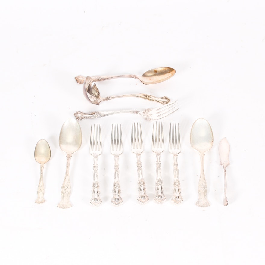 1847 Roger & Bros. Silver Plate "Vintage" Flatware and Serveware Utensils