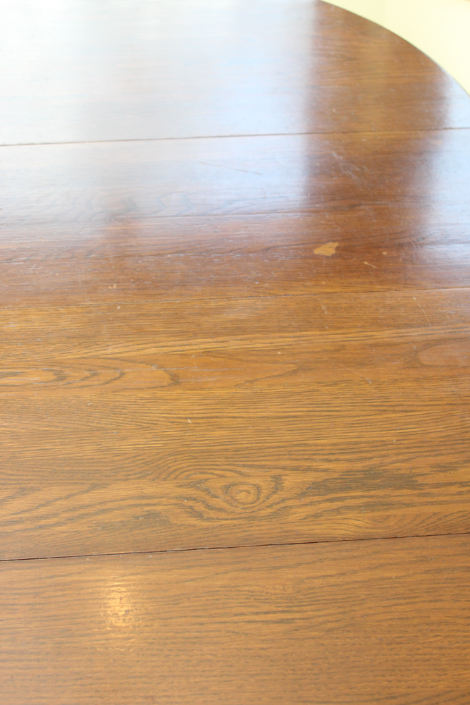 Vintage Walter of Wabash Oak Pedestal Dining Table