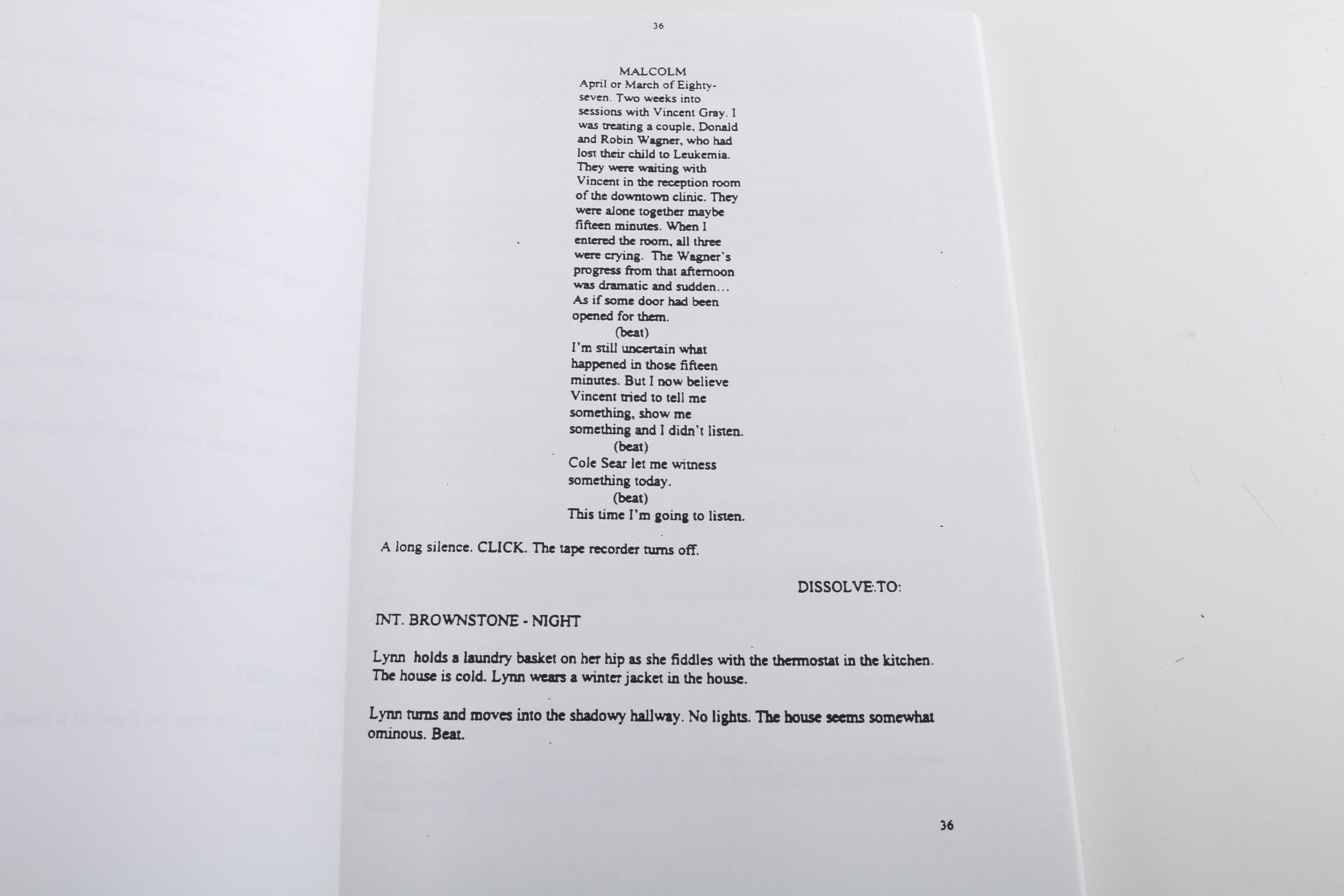 "The Sixth Sense" Screenplay by M. Night Shyamalan