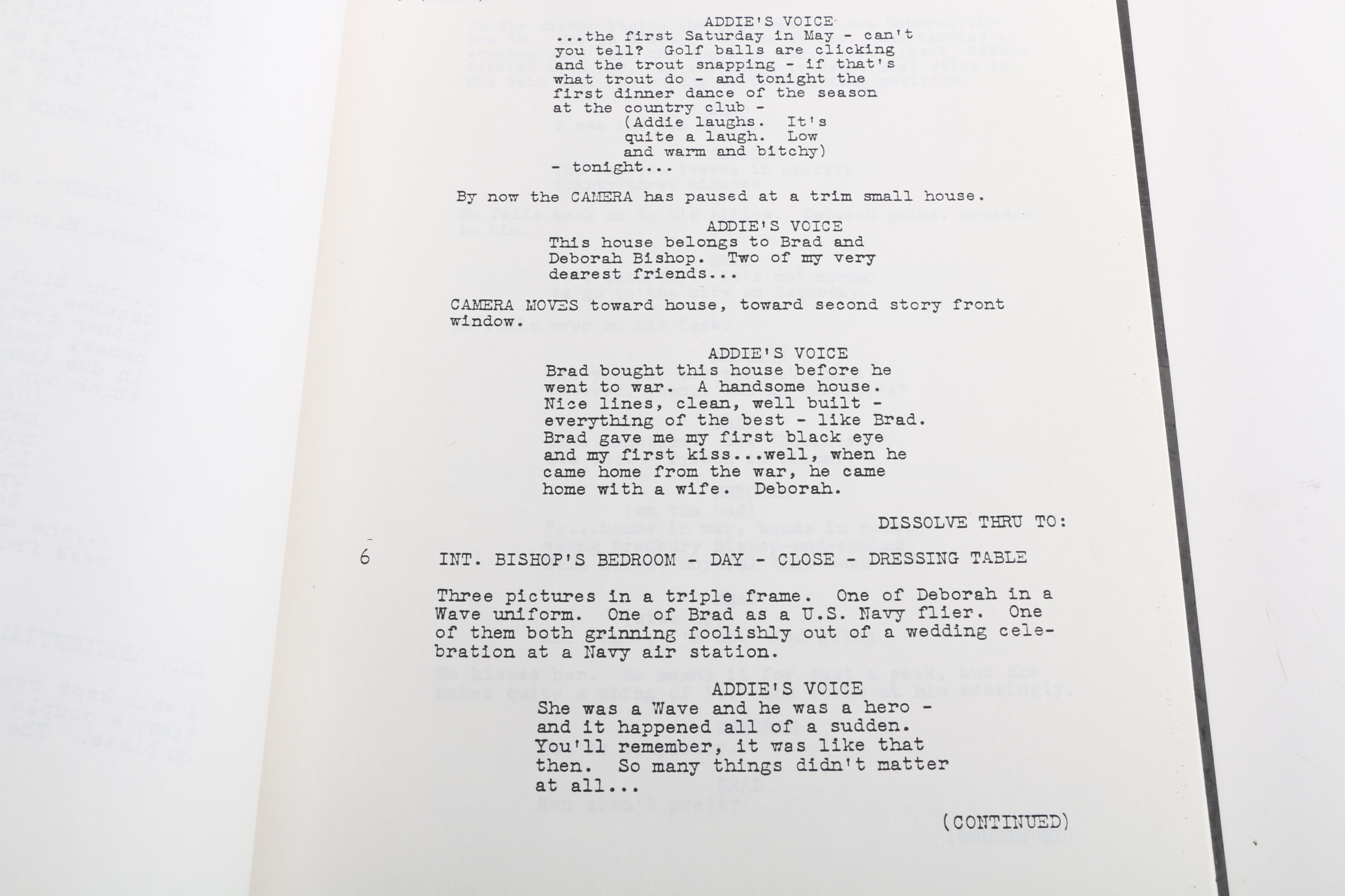 "A Letter to Three Wives" Screenplay by Joseph L. Mankiewicz and Vera Caspary