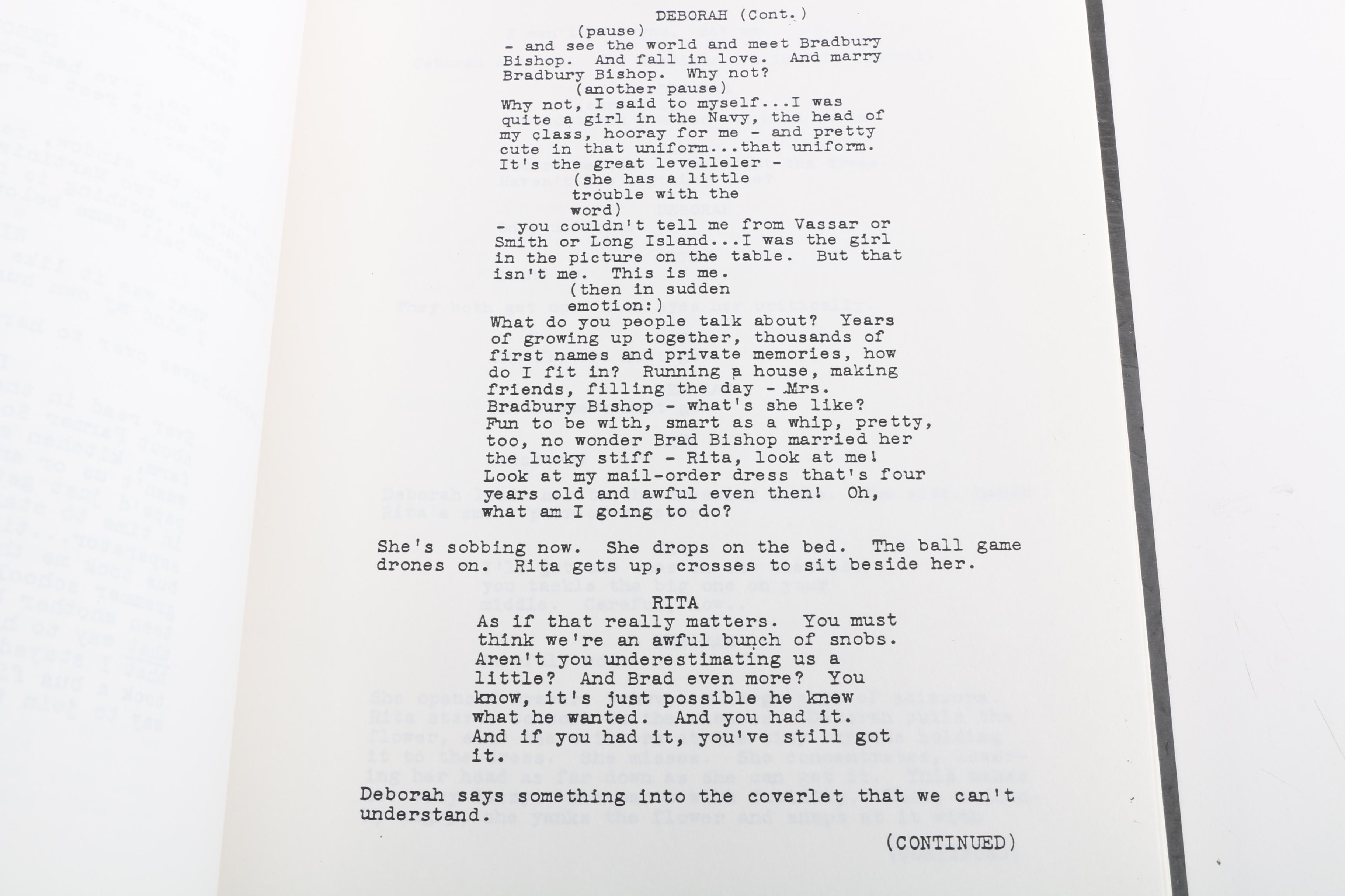 "A Letter to Three Wives" Screenplay by Joseph L. Mankiewicz and Vera Caspary