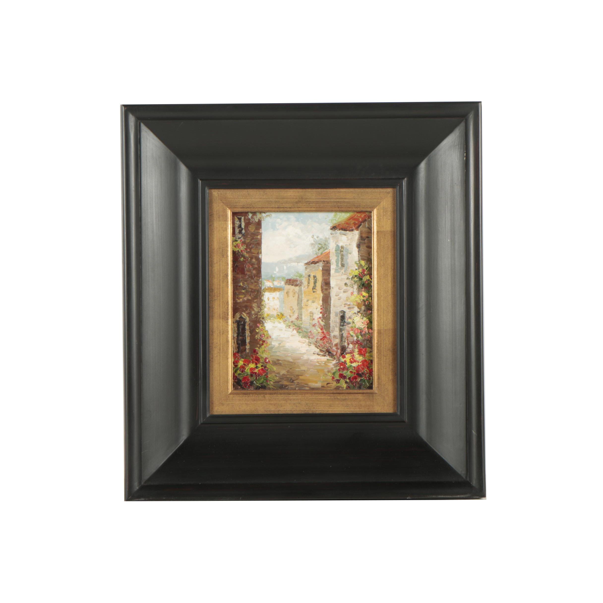 Oil Painting of Town Scene