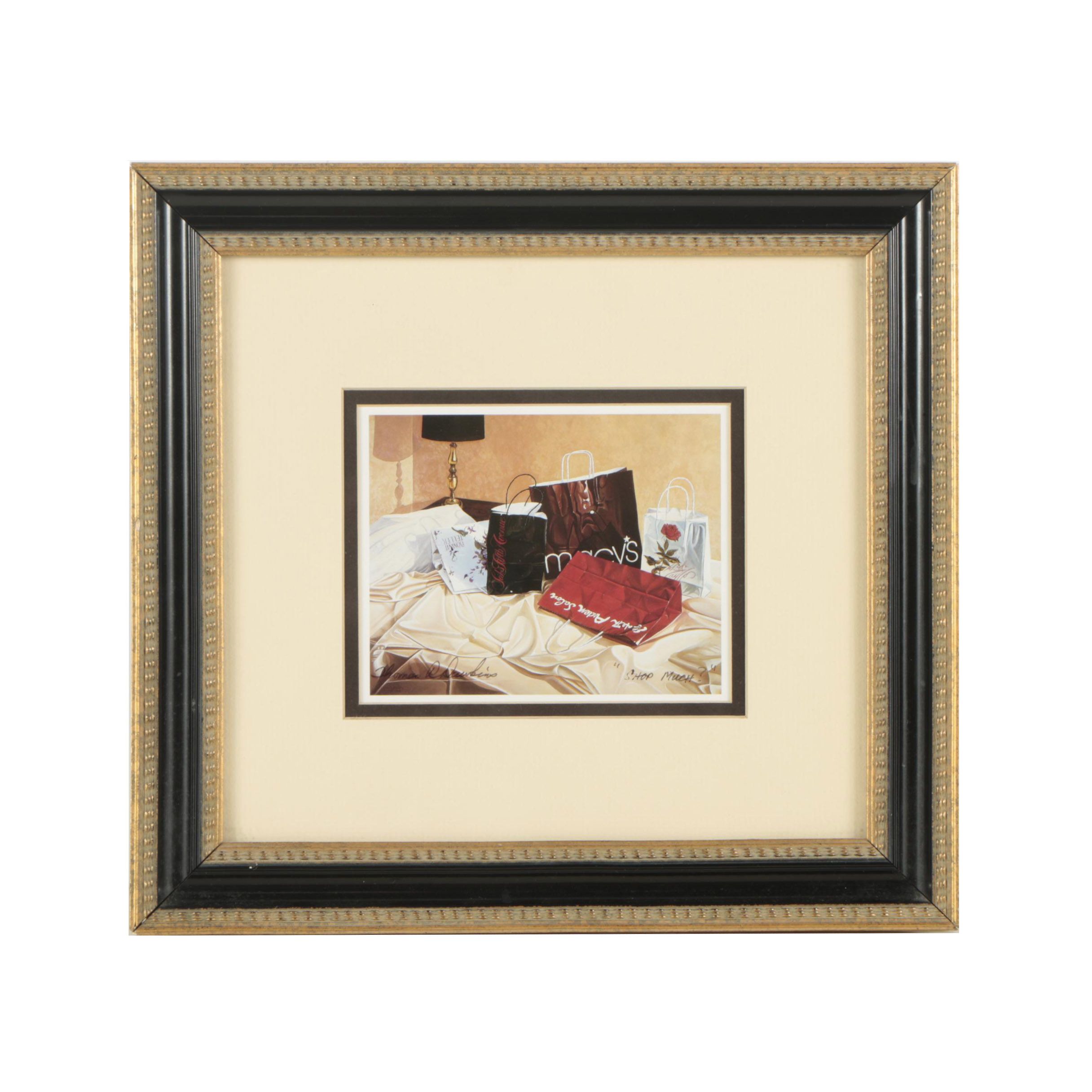 Thomas R. Dawkins Offset Lithograph "Shop Much?"
