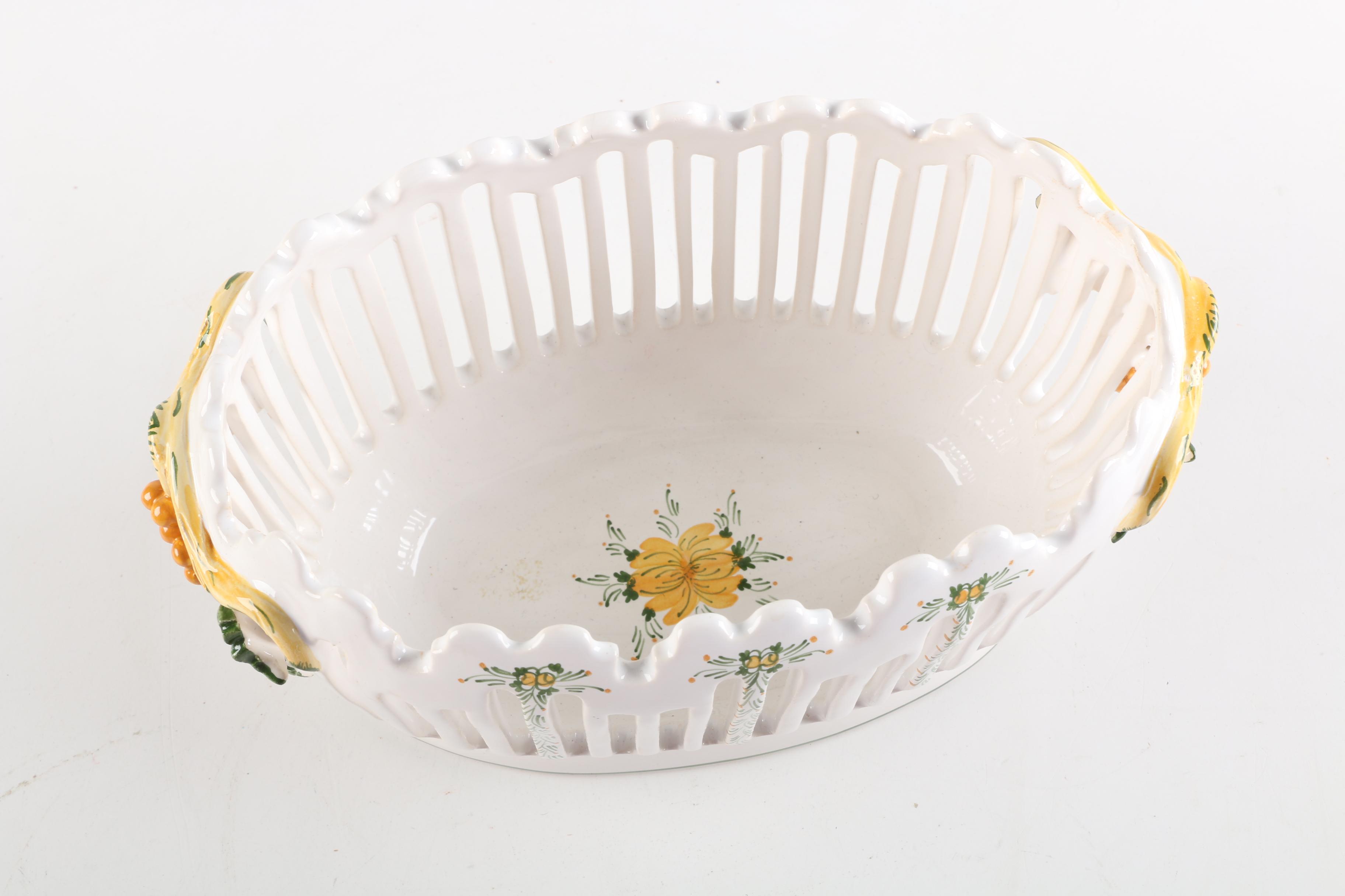 Malicorne Fait Main Faience Style Basket