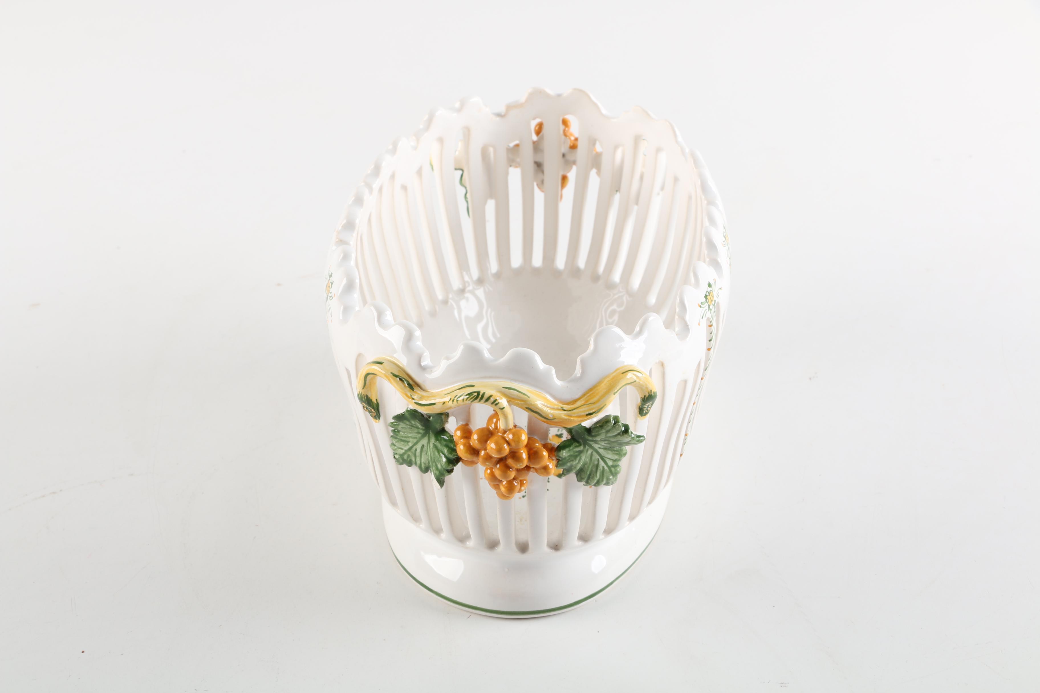 Malicorne Fait Main Faience Style Basket