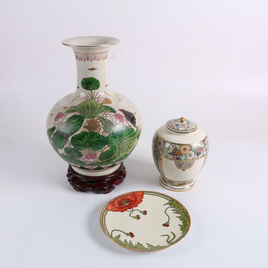 Japanese Vase and Hobbyist Hand-painted Porcelain
