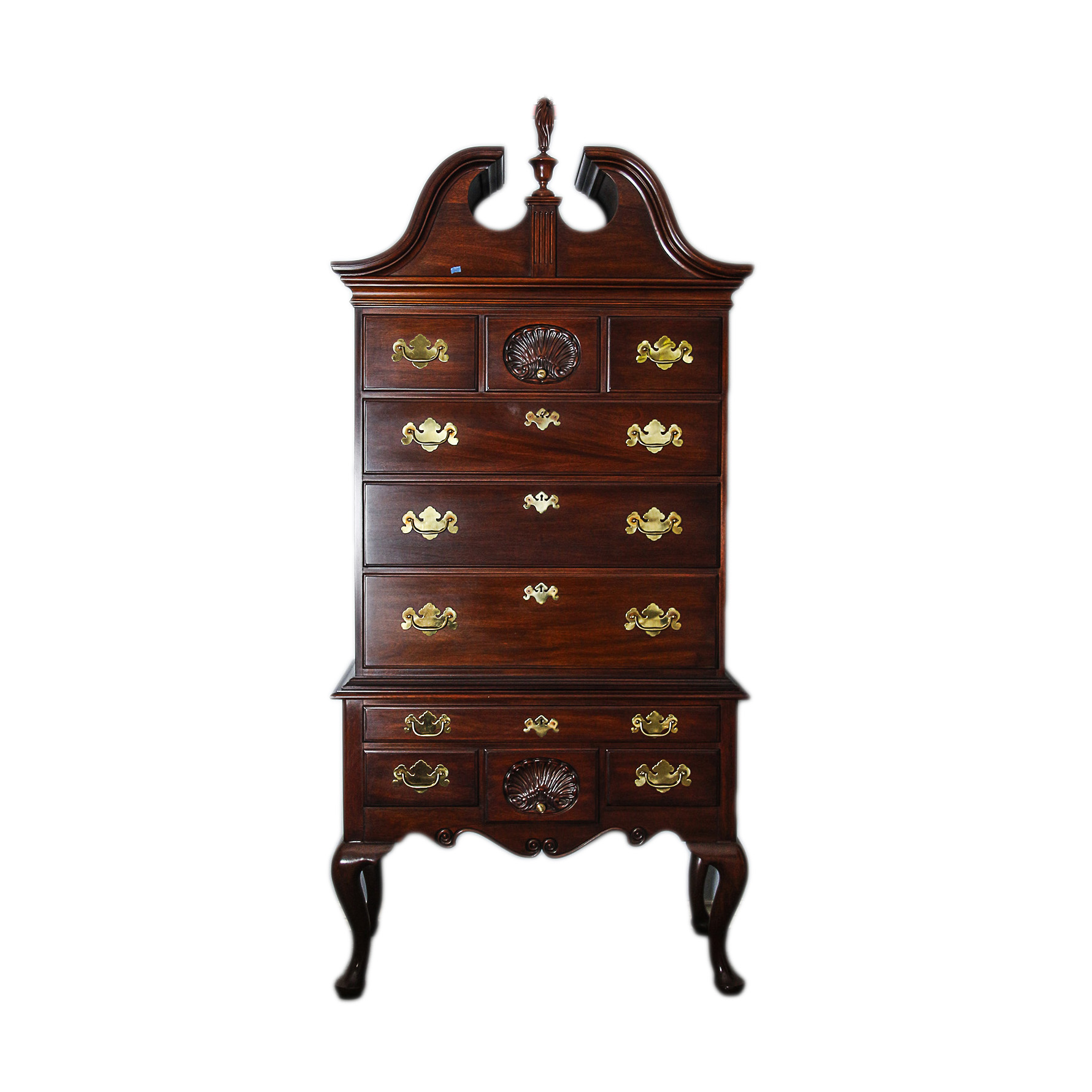 Vintage Chippendale Style Mahogany Highboy Dresser by Henkel-Harris