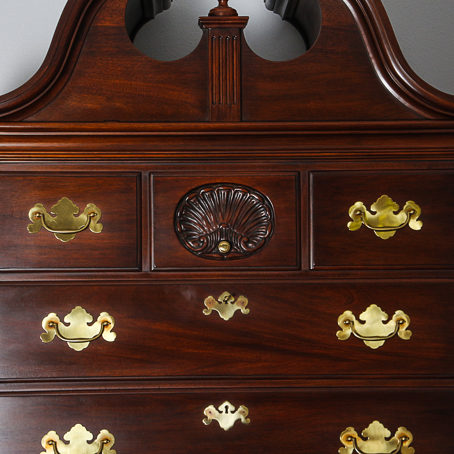Vintage Chippendale Style Mahogany Highboy Dresser by Henkel-Harris