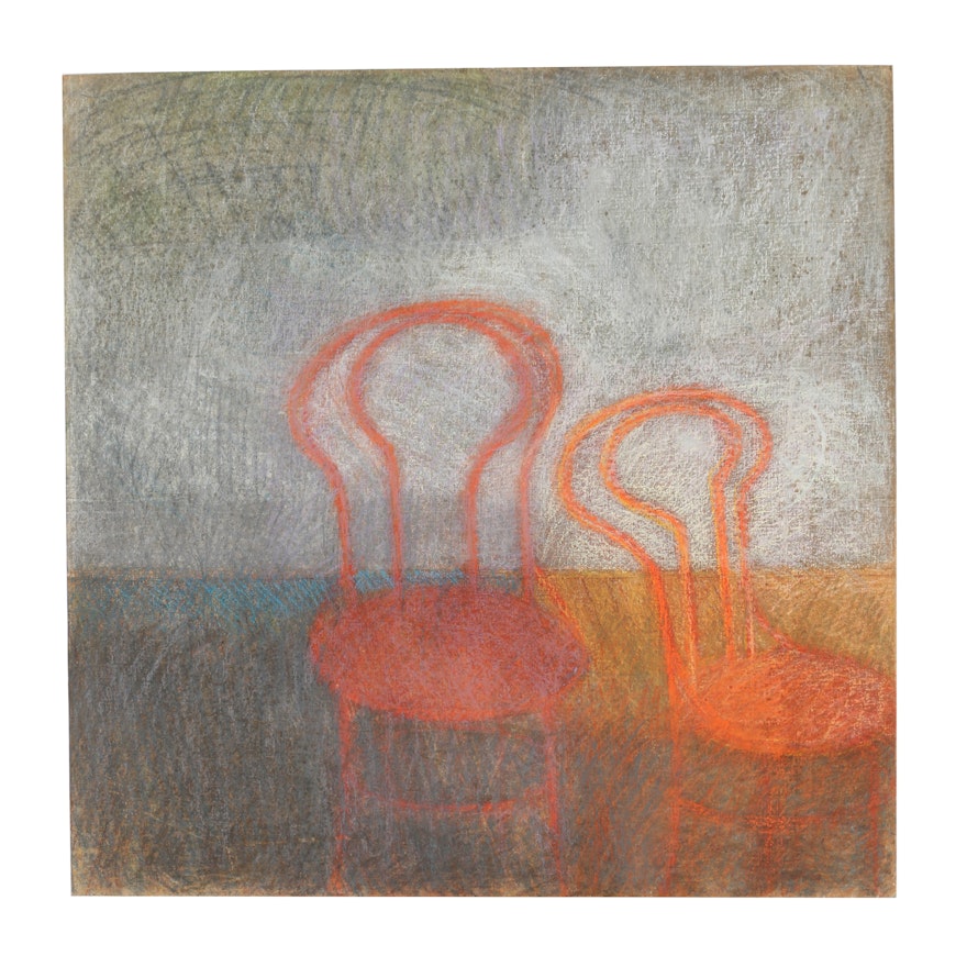 John Tuska Pastel Drawing "Chairs"