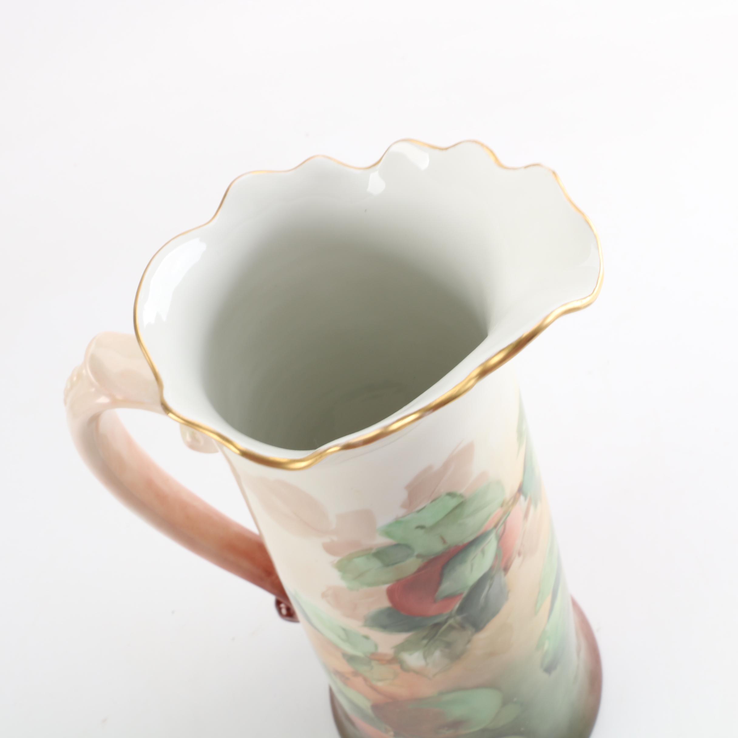 Antique Jean Pouyat La Ceramique Limoges Porcelain Chocolate Pot