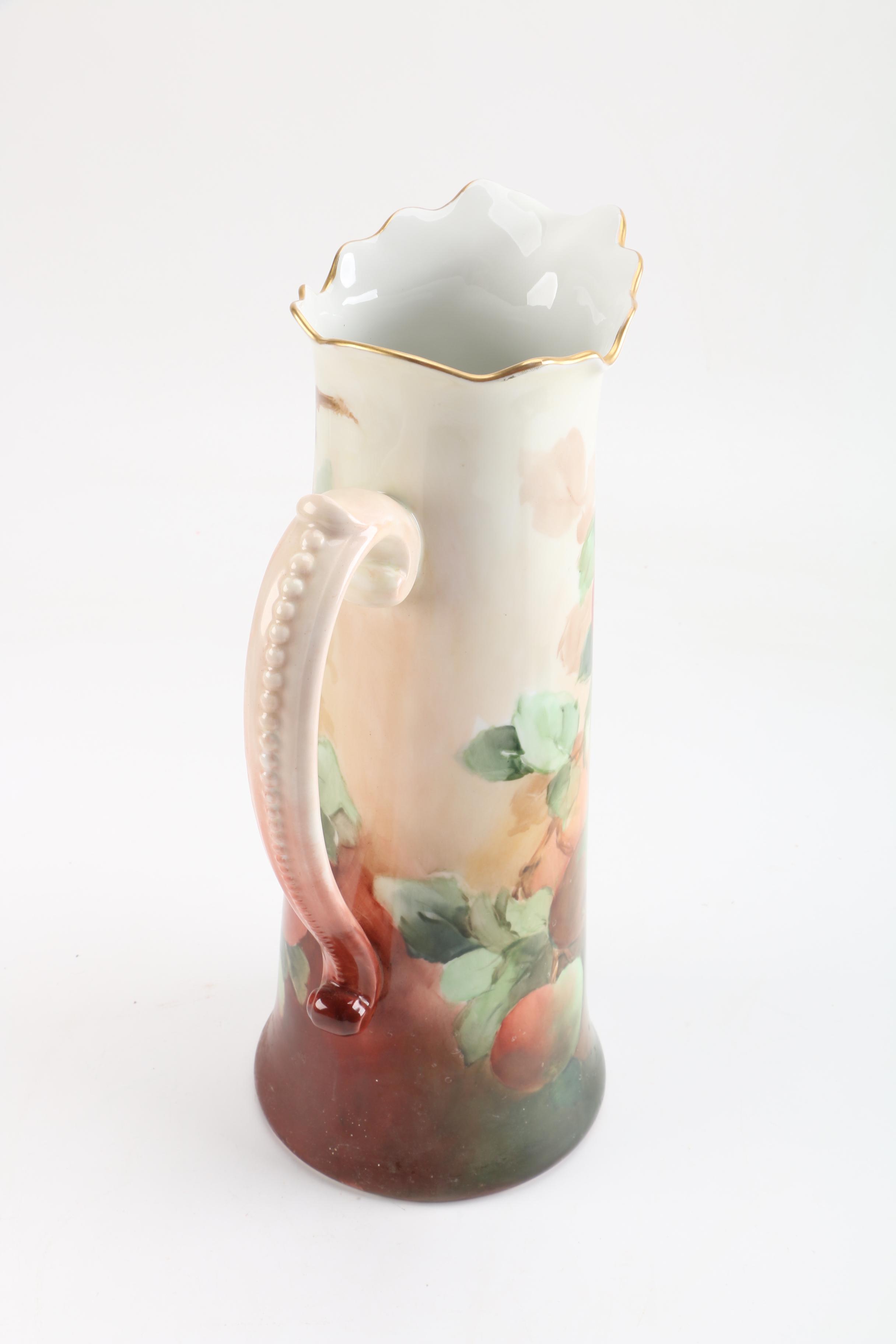 Antique Jean Pouyat La Ceramique Limoges Porcelain Chocolate Pot