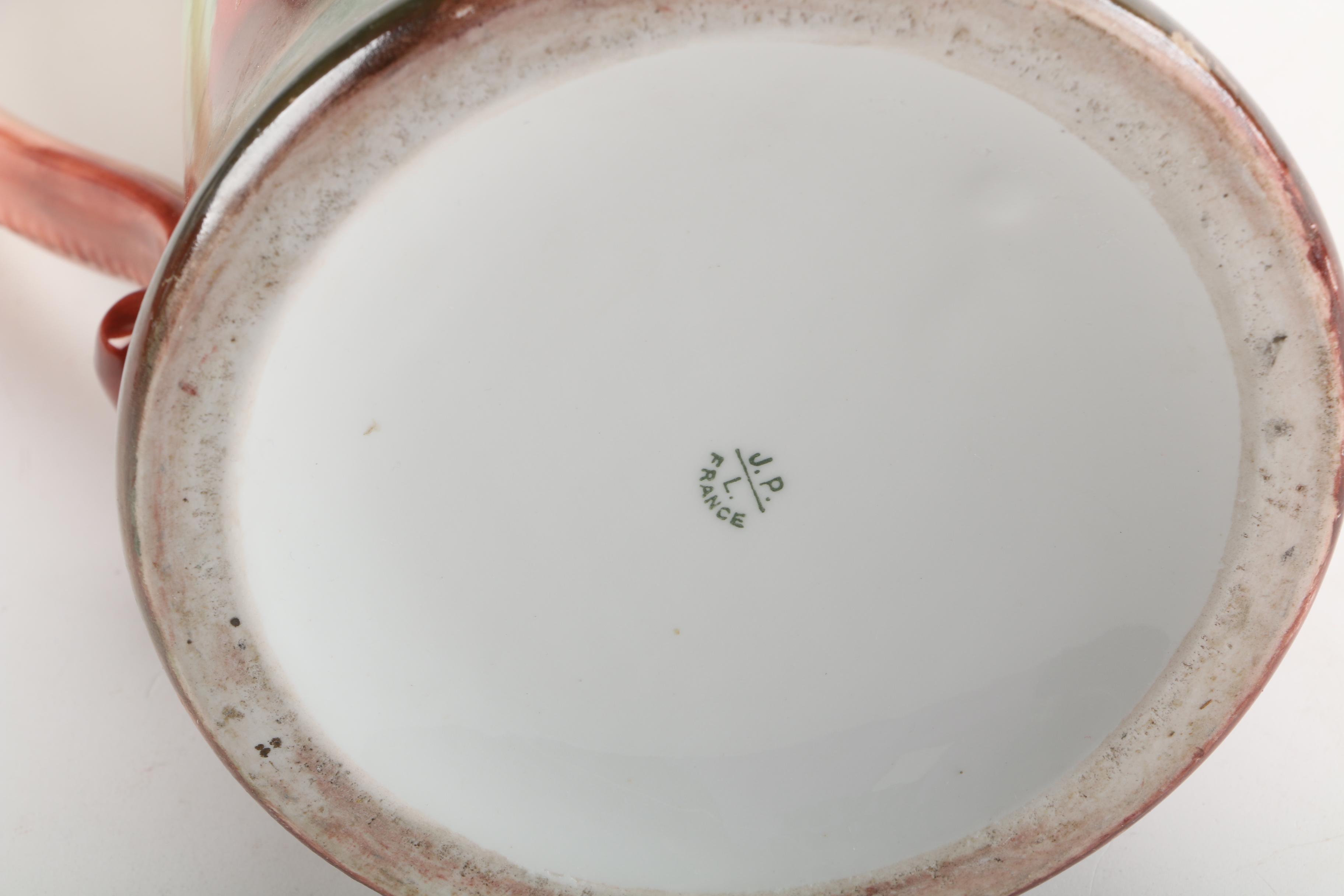 Antique Jean Pouyat La Ceramique Limoges Porcelain Chocolate Pot