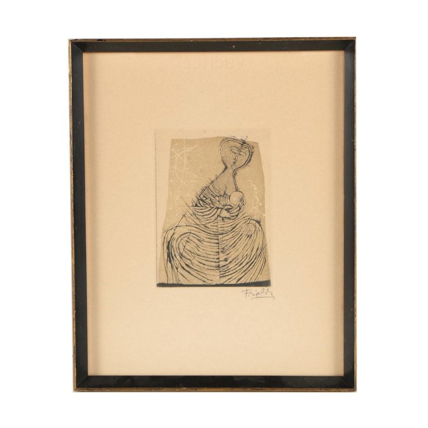 Johnny Friedlaender Etching "Mother and Child"