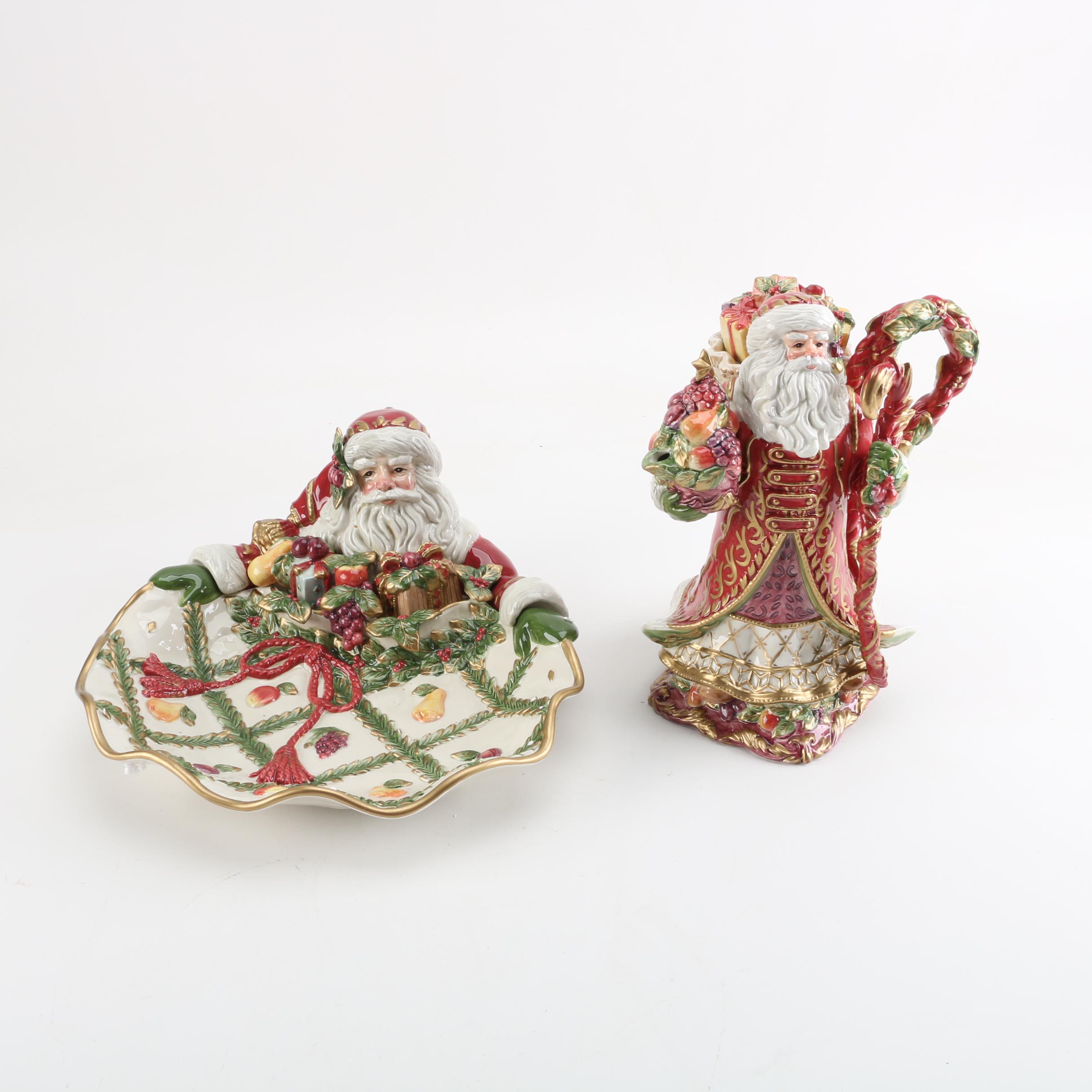 Fitz and Floyd "Renaissance Santa" Serveware
