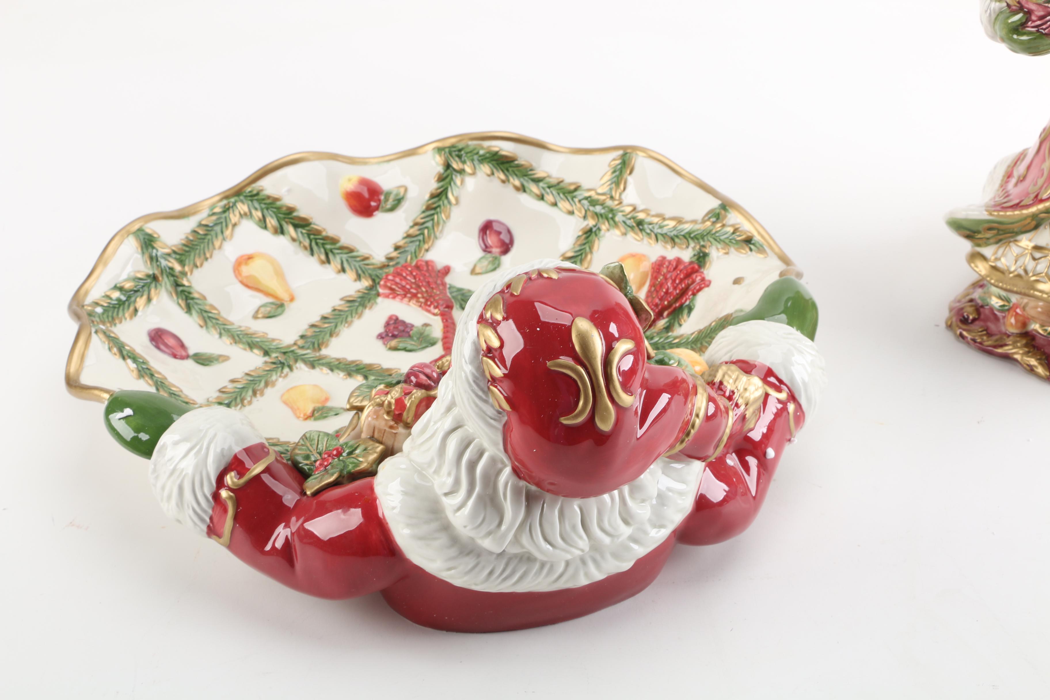 Fitz and Floyd "Renaissance Santa" Serveware