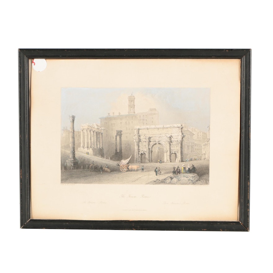 Arthur Willmore Antique Hand-Colored Engraving "The Forum, Rome."